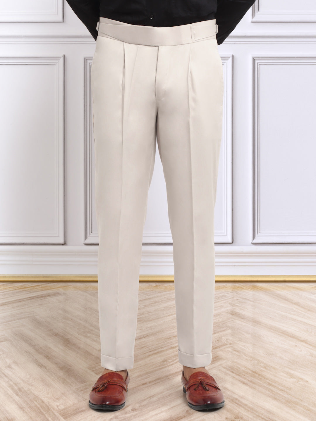 Italian Style Formal Gurkha Pant-Cream