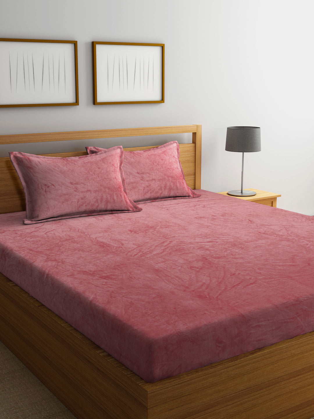 Winter Special Woolen Fleece King Size Bedsheets with 2 Pillow Covers by KLOTTHE®