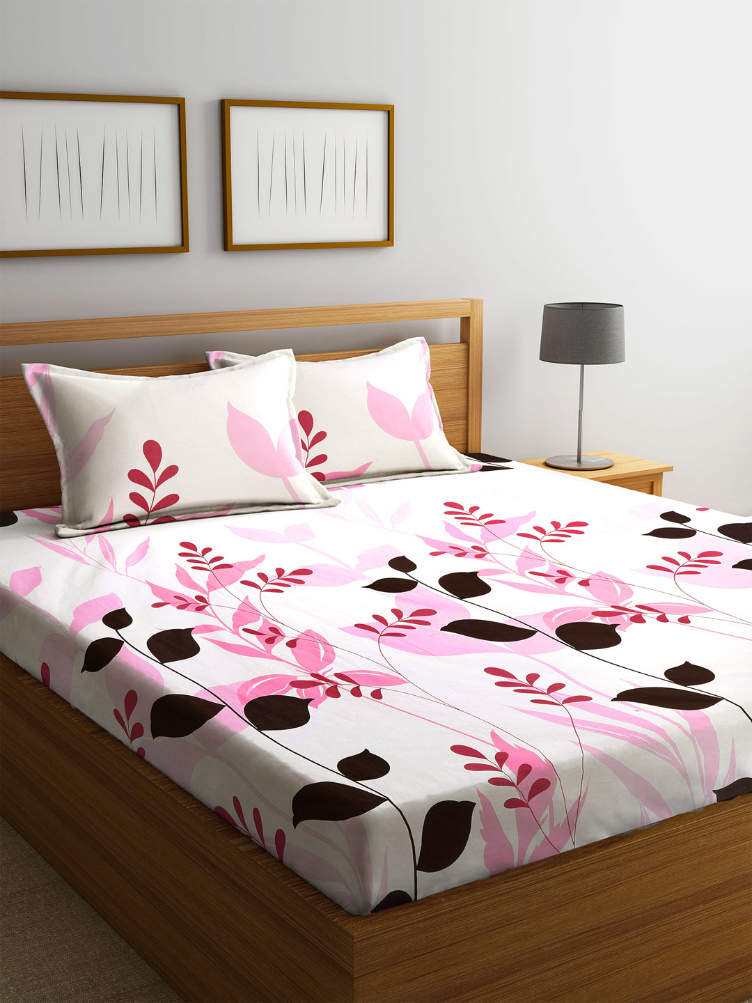 100% Pure Cotton King Size Bed Sheet Set with 2 Pillow Covers by KlottheĀ® (250*220 cm)