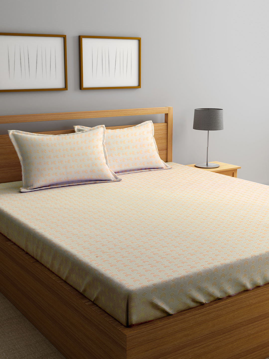 Book Fold King Size Elastic Fitted Bedsheet with Two Pillow Covers by KLOTTHE® (245 x 225 CM) (Latest Collection)