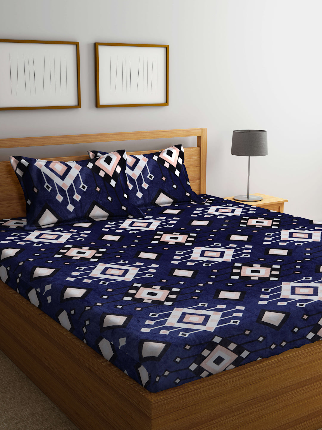 Winter Special Woolen Fleece King Size Bedsheets with 2 Pillow Covers by KLOTTHE®