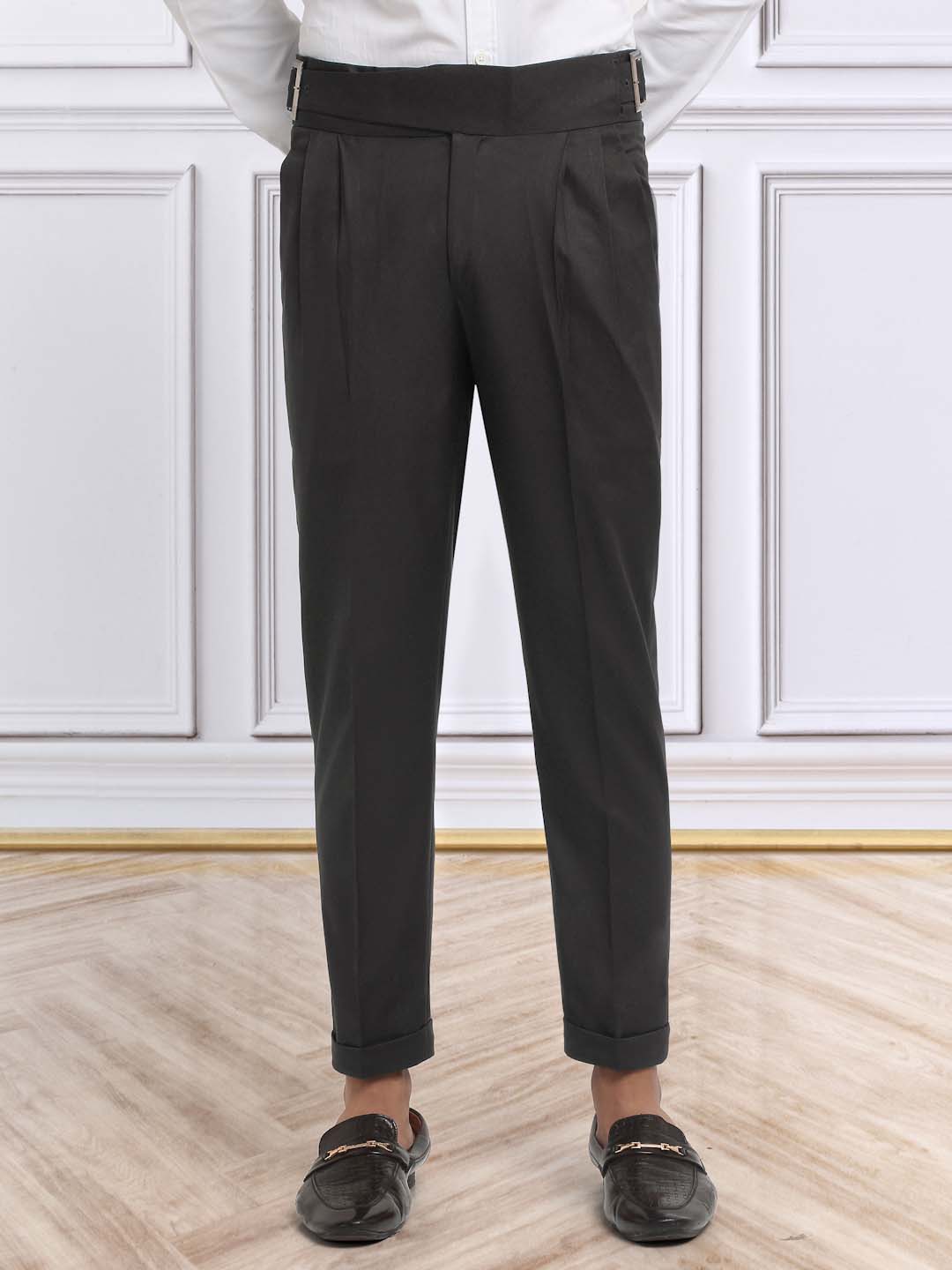Italian Style Formal Gurkha Pant-DarkBrown