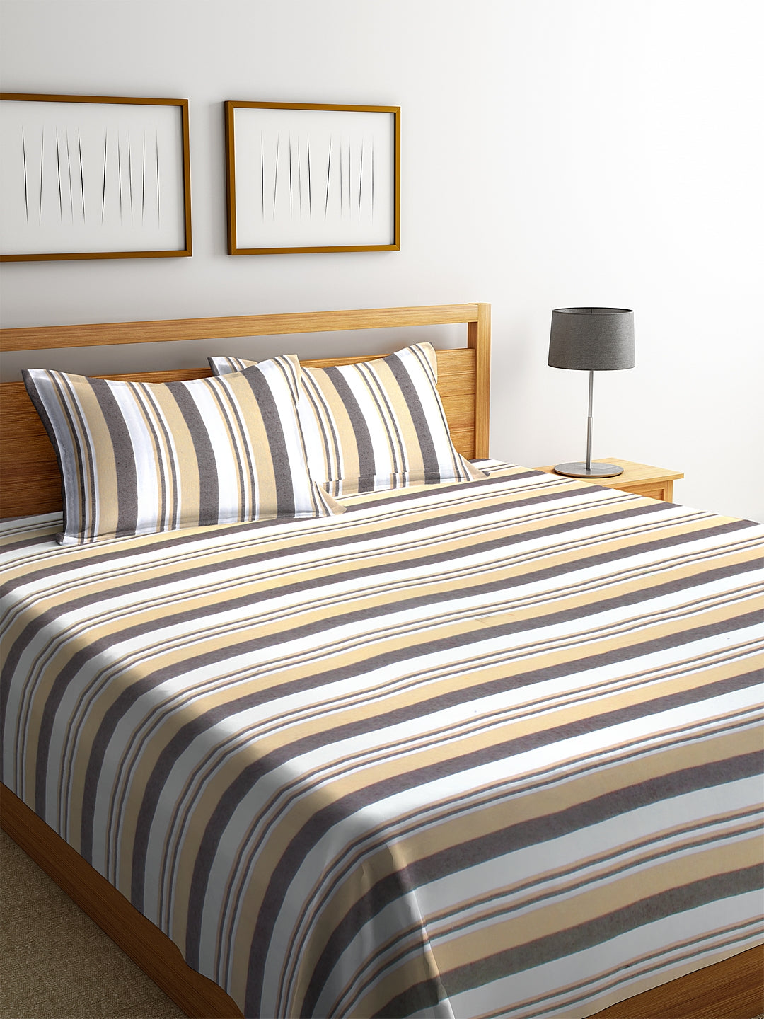 100% Pure Cotton King Size Handwoven Bed Cover with Two Pillow Covers by KLOTTHEĀ® (Green)