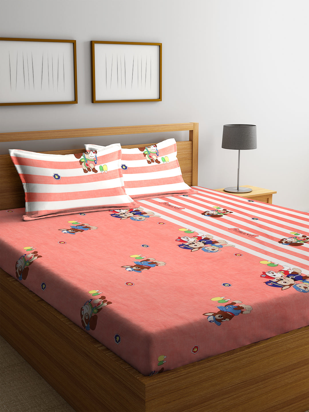 King Size Cotton Elasticated Bed Sheet Set with 2 Pillow Covers for Double Bed by KlottheĀ® (260 x 225cm)