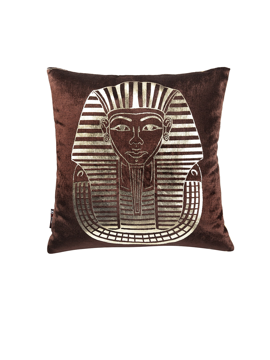 Klotthe Velvet Brown Colourblocked Set of 5 Cushion Cover (40X40 cm)