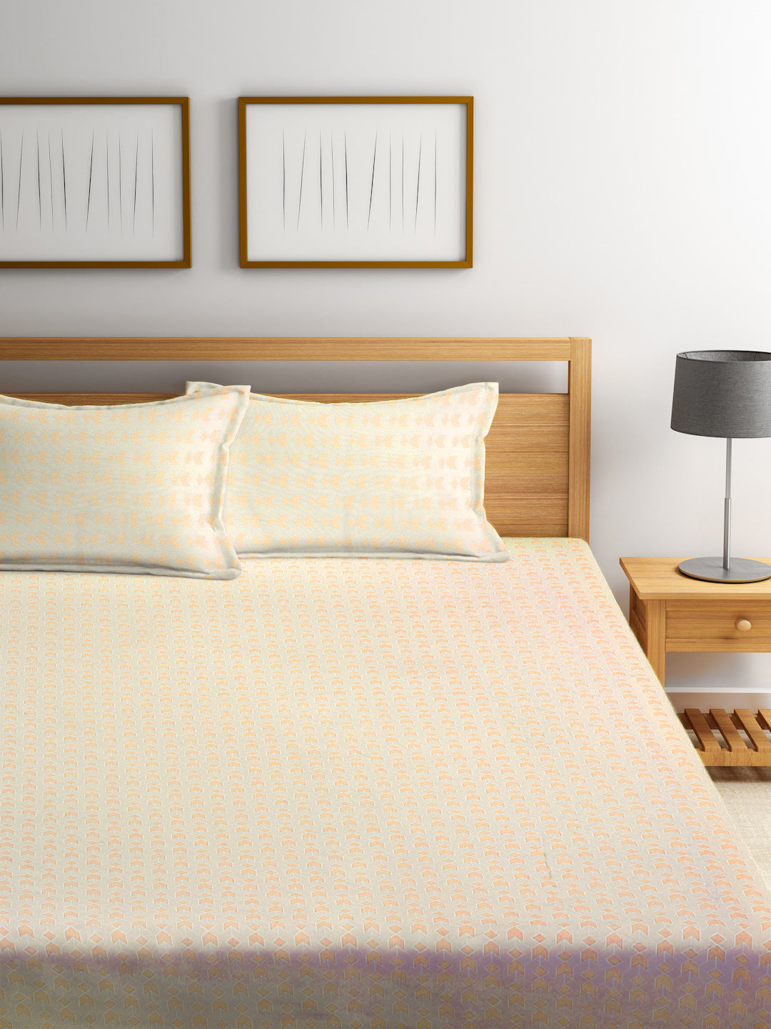 Book Fold King Size Elastic Fitted Bedsheet with Two Pillow Covers by KLOTTHE® (245 x 225 CM) (Latest Collection)