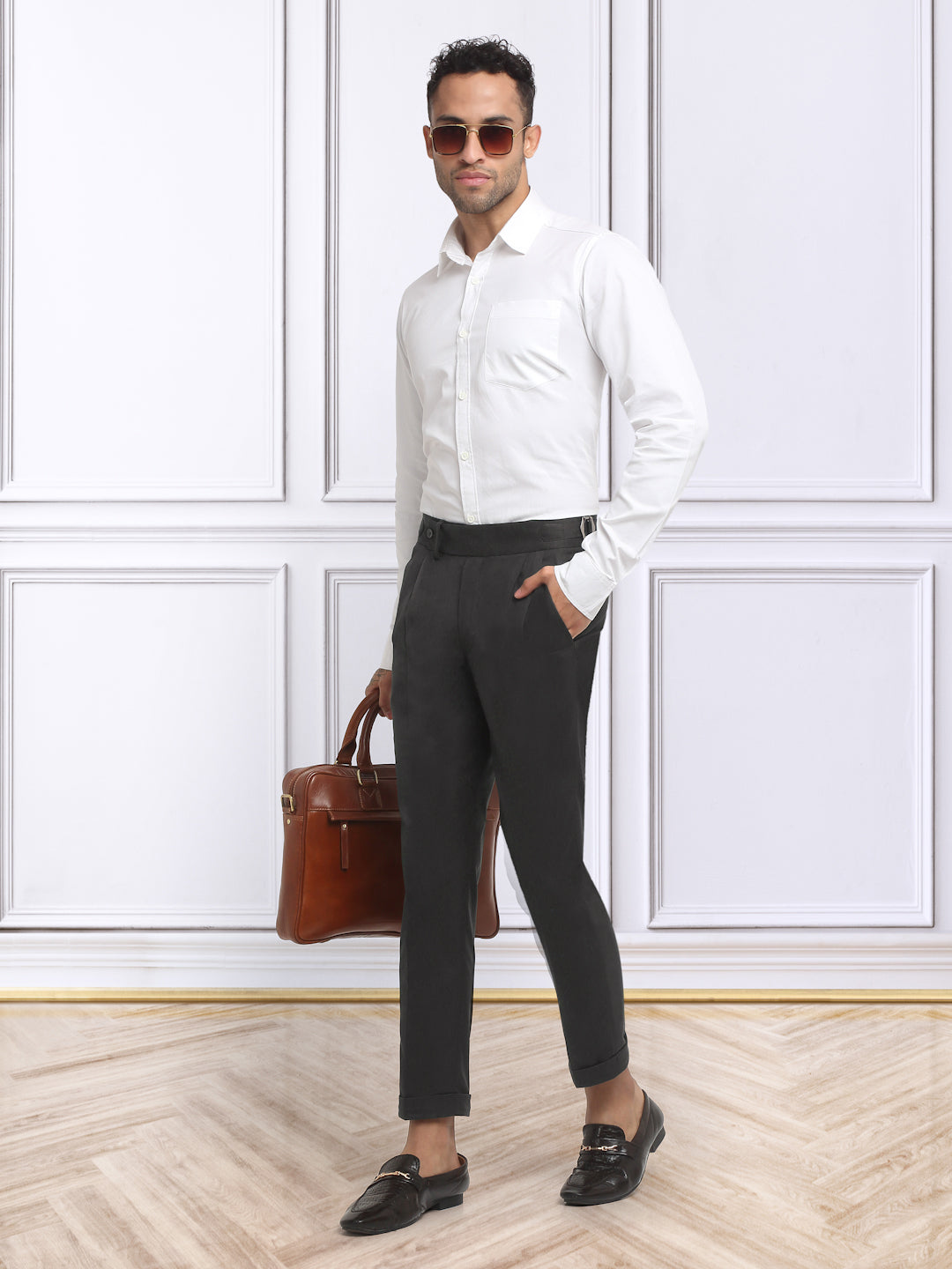 Italian Style Formal Gurkha Pant-DarkBrown