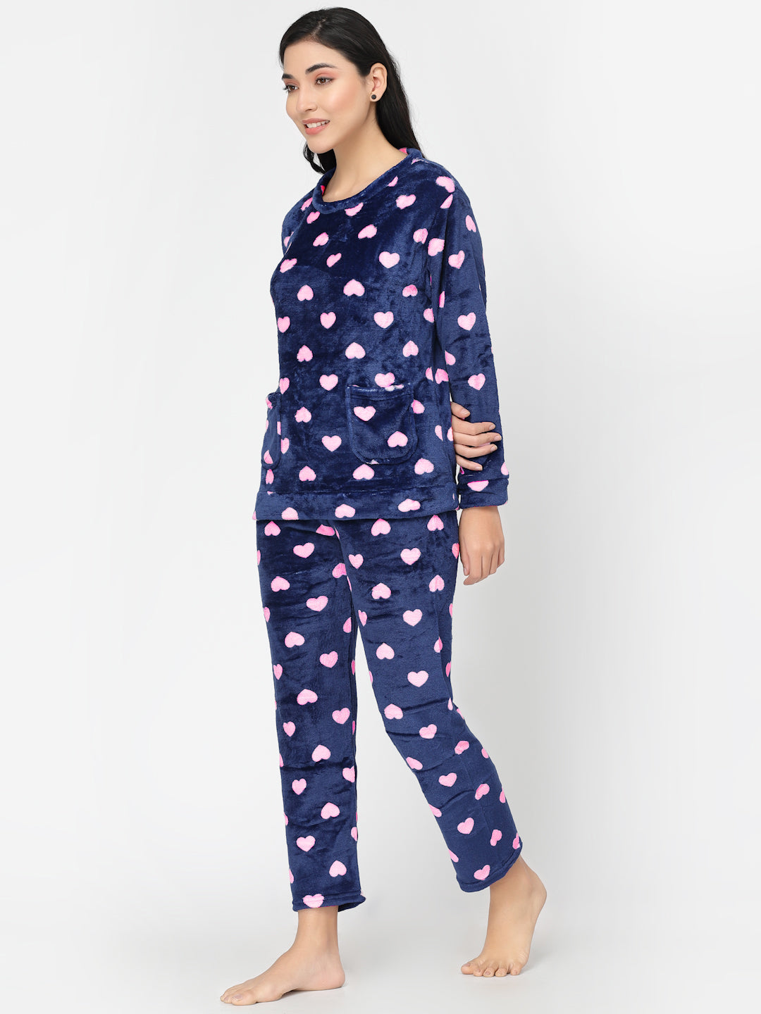 Woolen Fleece Winter Warm Night Suit for Women by KLOTTHE®