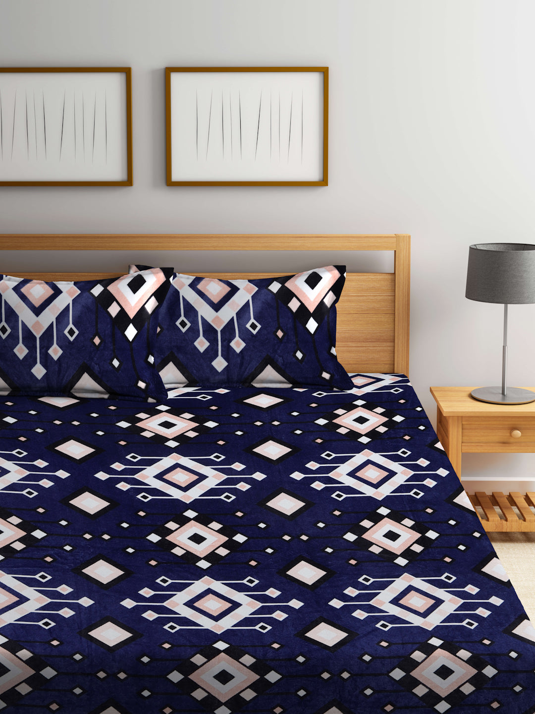 Winter Special Woolen Fleece King Size Bedsheets with 2 Pillow Covers by KLOTTHE®