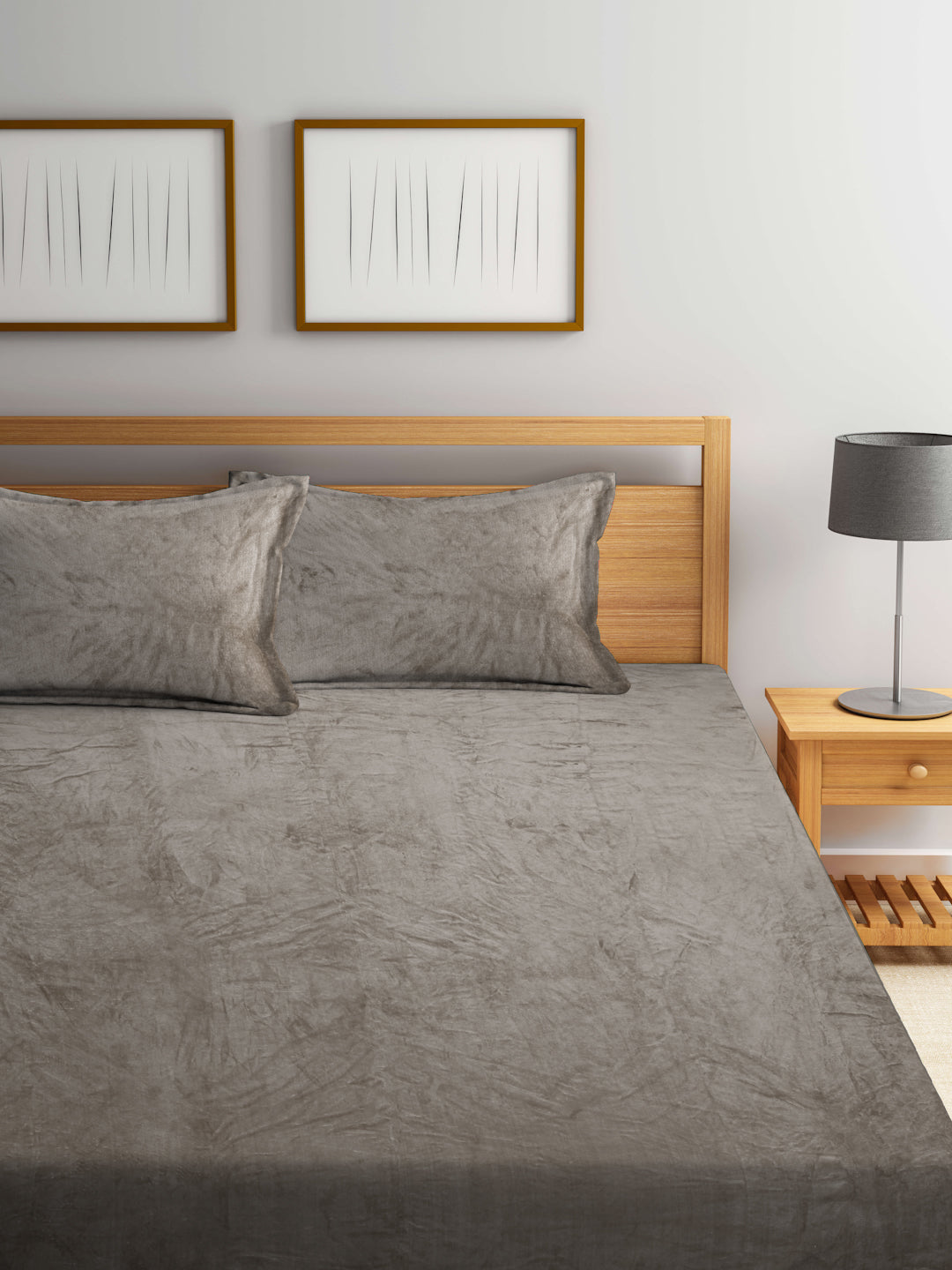 Winter Special Woolen Fleece King Size Bedsheets with 2 Pillow Covers by KLOTTHE®