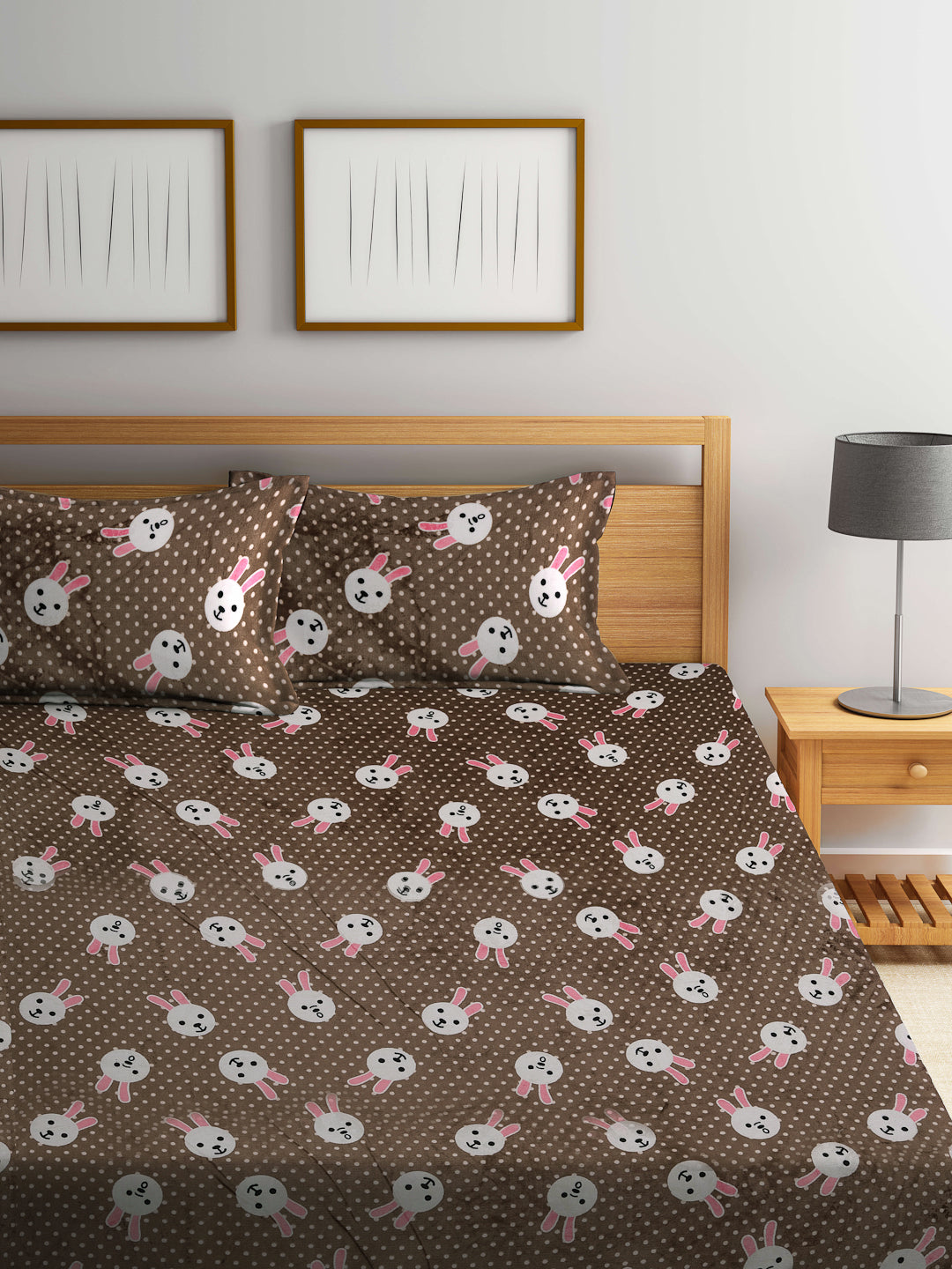 Klotthe Multicolor Cartoon Characters Woolen Double Bed Sheet with 2 Pillow Covers