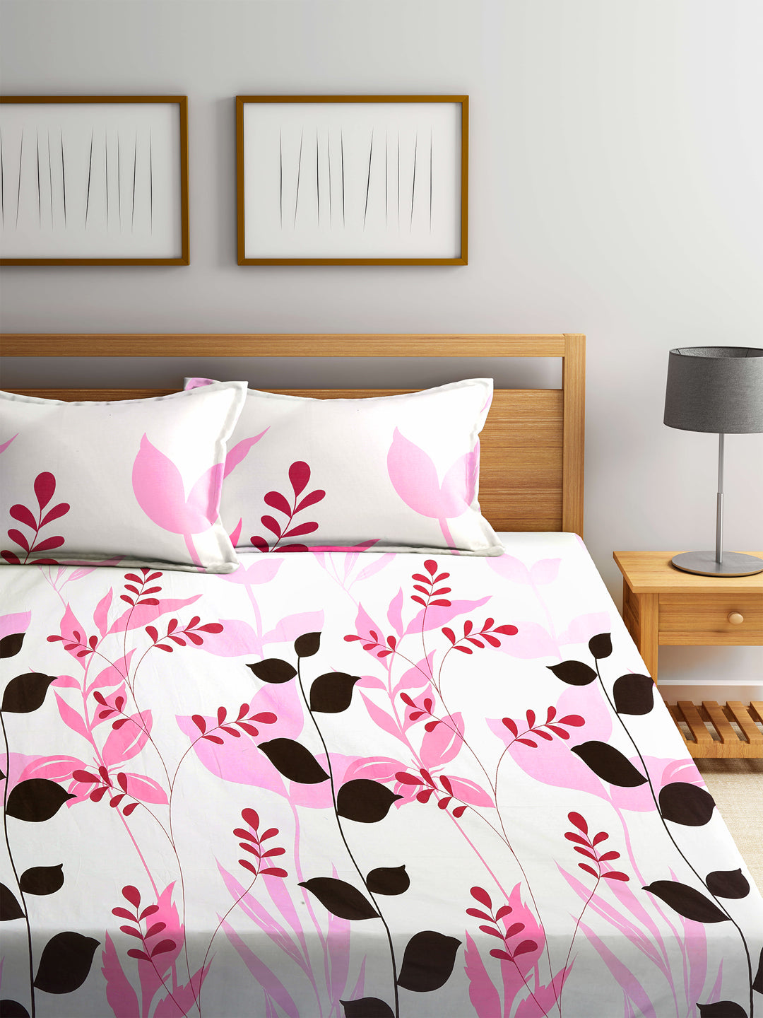 100% Pure Cotton King Size Bed Sheet Set with 2 Pillow Covers by KlottheĀ® (250*220 cm)