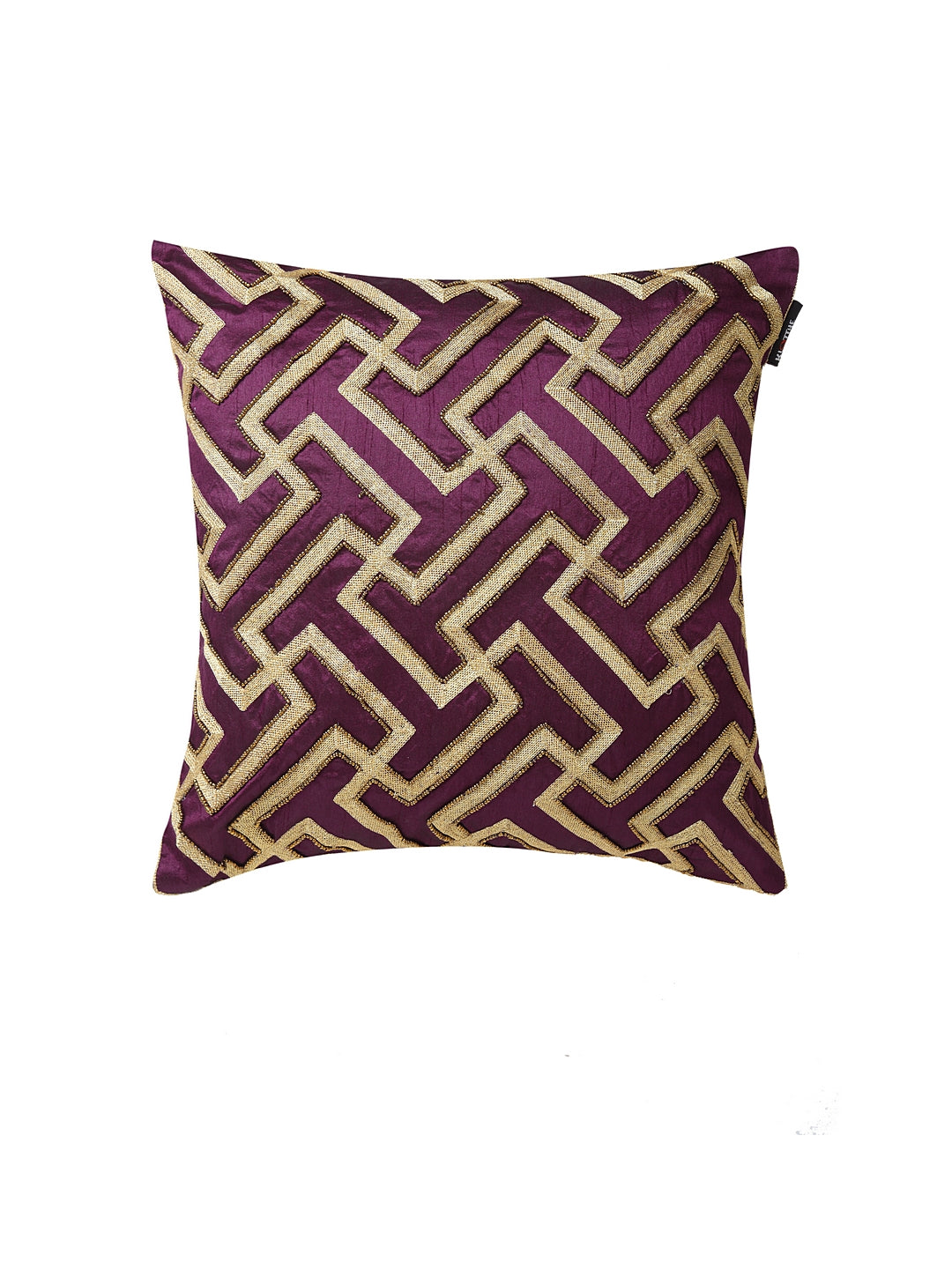 KLOTTHE Set of Two Purple Poly Cotton Cushion Covers With Microfibre Fillers (40X40 cm)