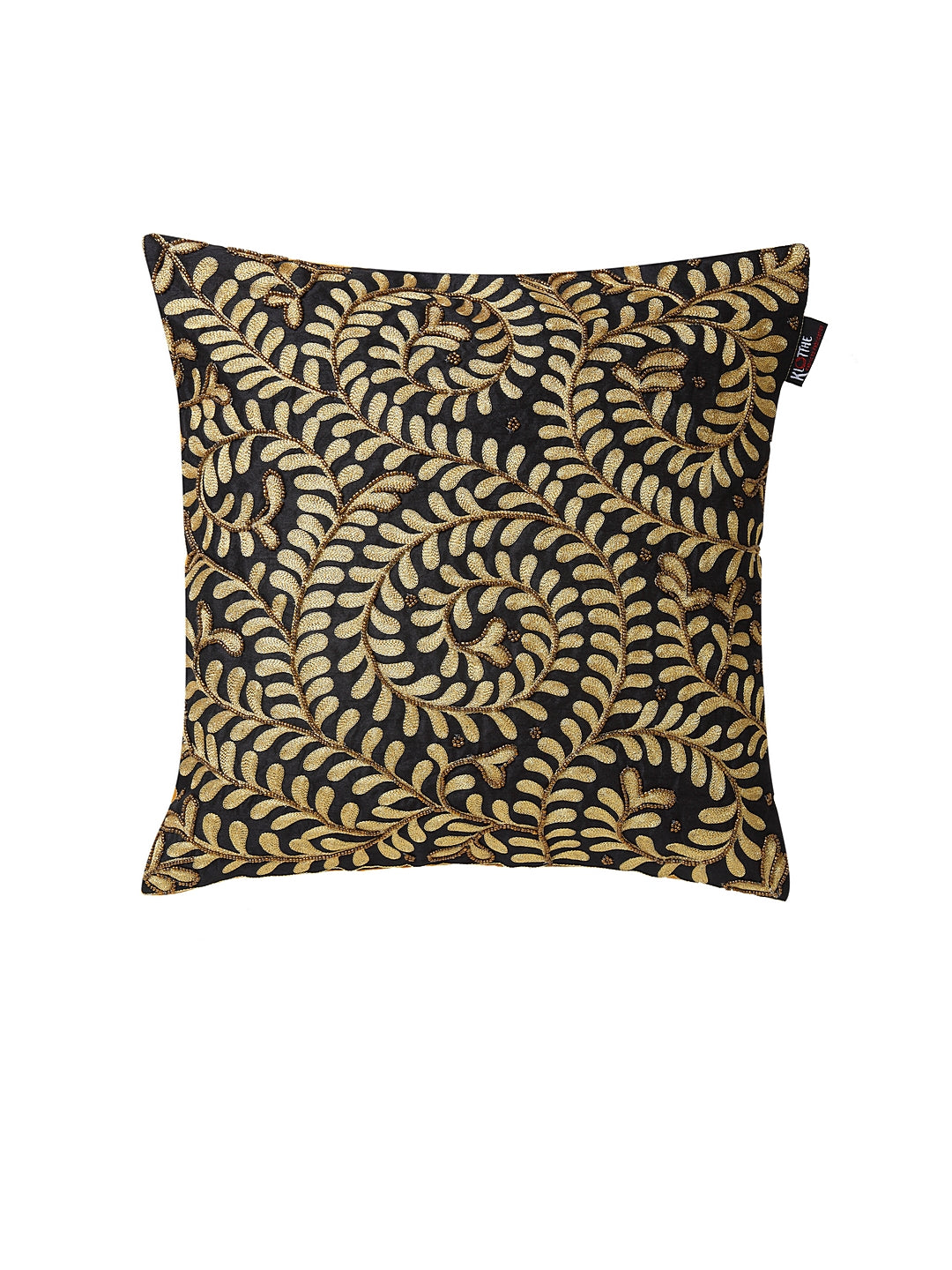 KLOTTHE Set of Two Black Poly Cotton Cushion Covers With Microfibre Fillers (40X40 cm)