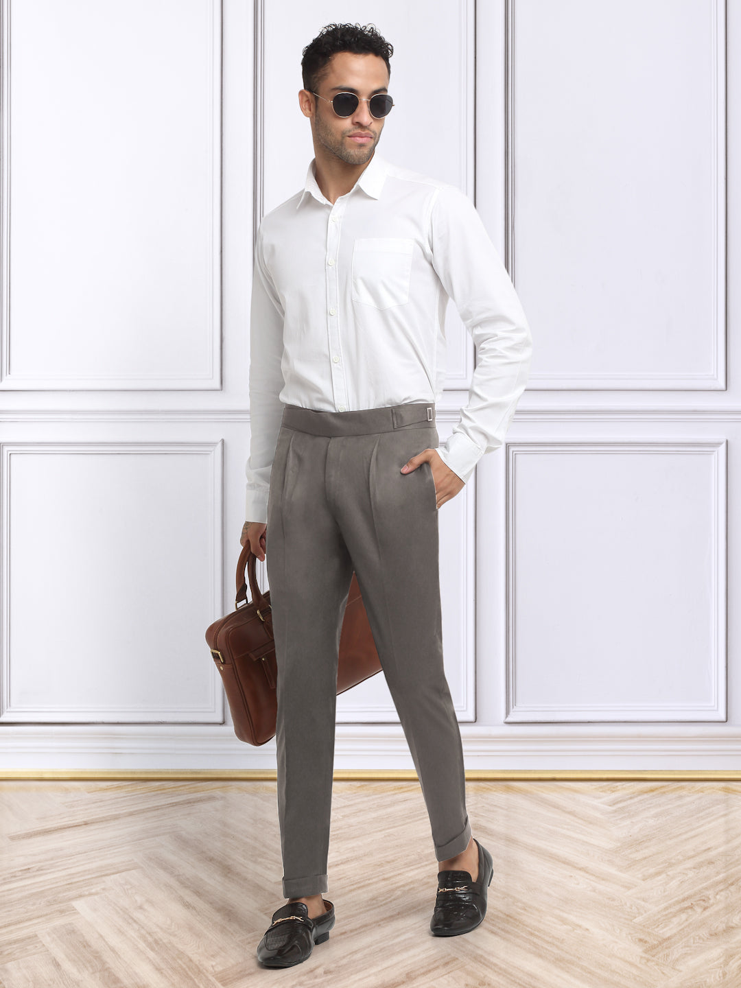 Italian Style Formal Gurkha Pant-Brown