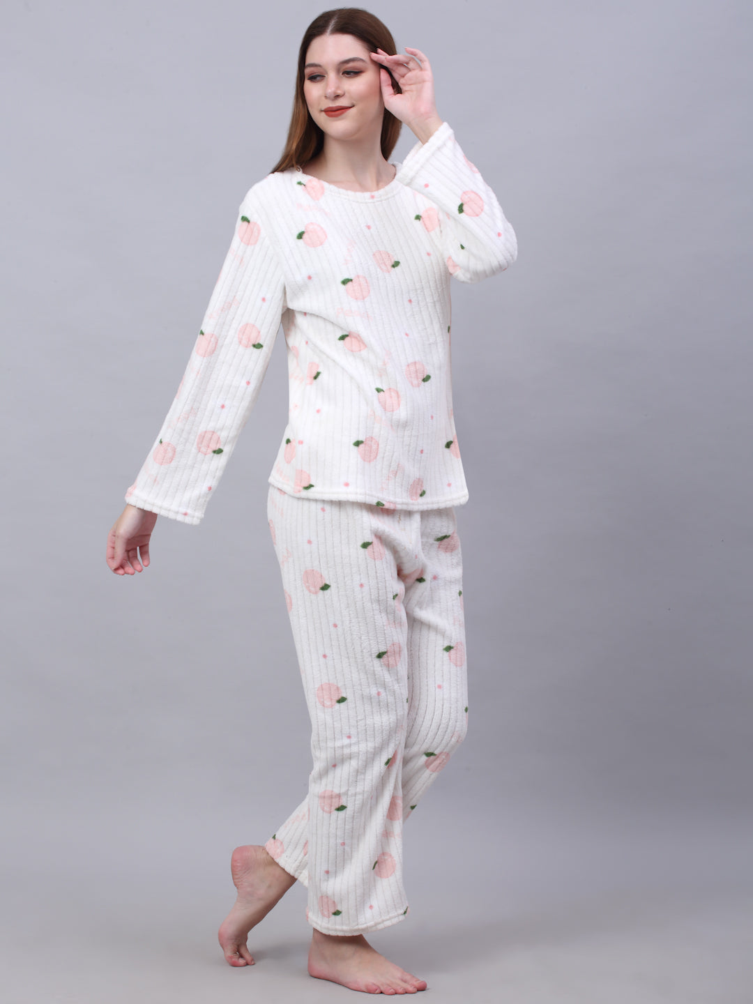 Woolen Fleece Winter Warm Night Suit for Women by KLOTTHE®