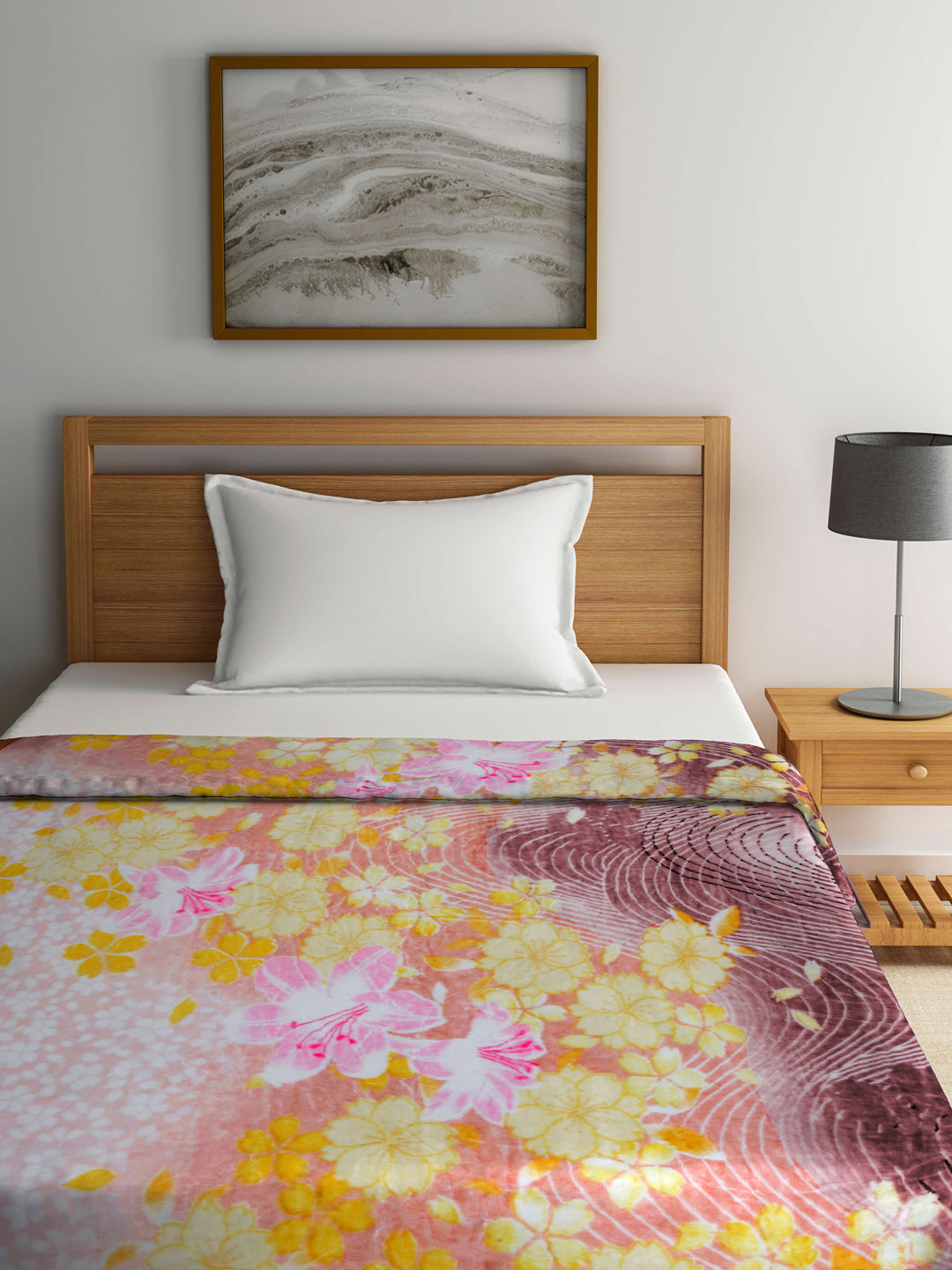 Klotthe Unisex Multi Floral Heavy Winter 1000 GSM Single Bed Blanket