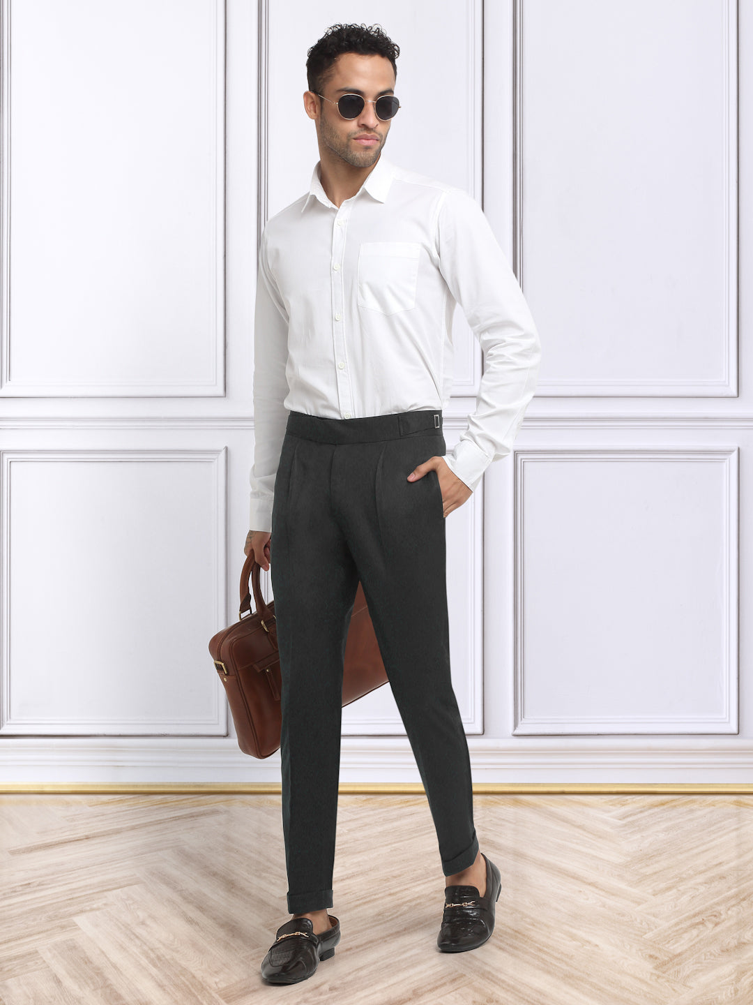 Italian Style Formal Gurkha Pant-Black