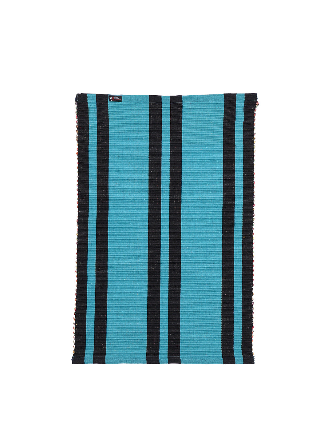 Klotthe Blue Striped Cotton Anti-Skid Rugs