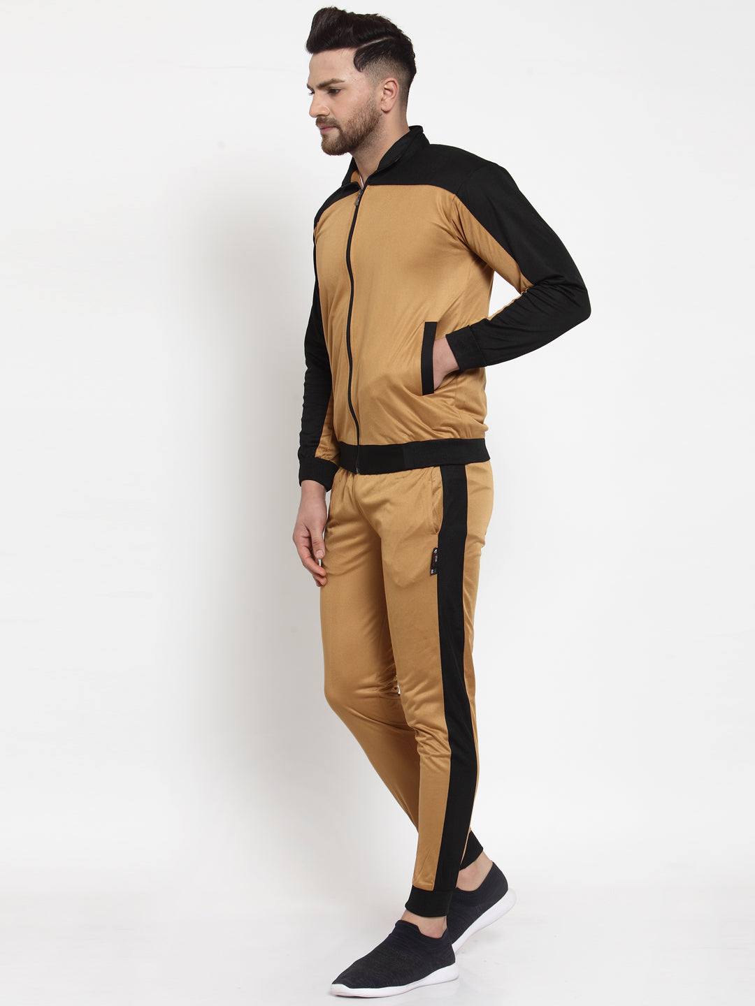 KLOTTHE Mustard Polyester Solid Tracksuit