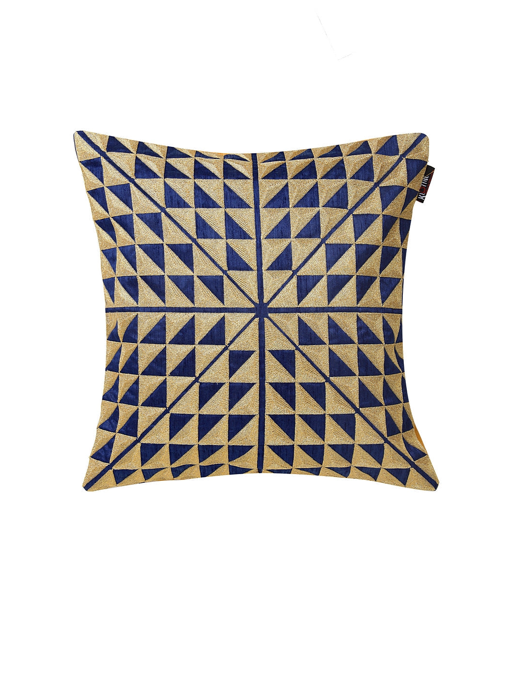 KLOTTHE Set of Two Blue Cotton Silk Embroidered Cushion Covers