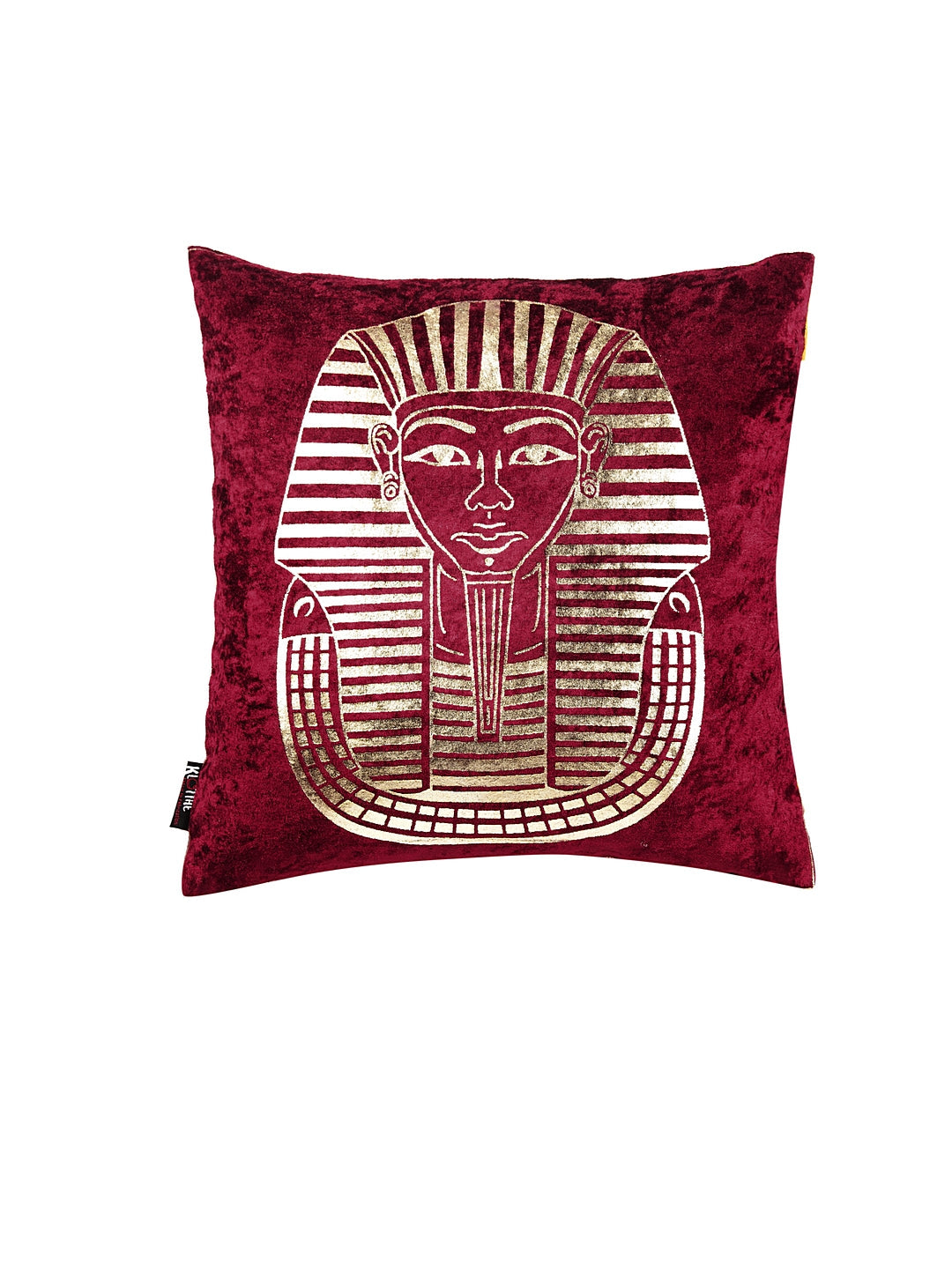 Klotthe Velvet Maroon Colourblocked Set of 5 Cushion Cover (40X40 cm)