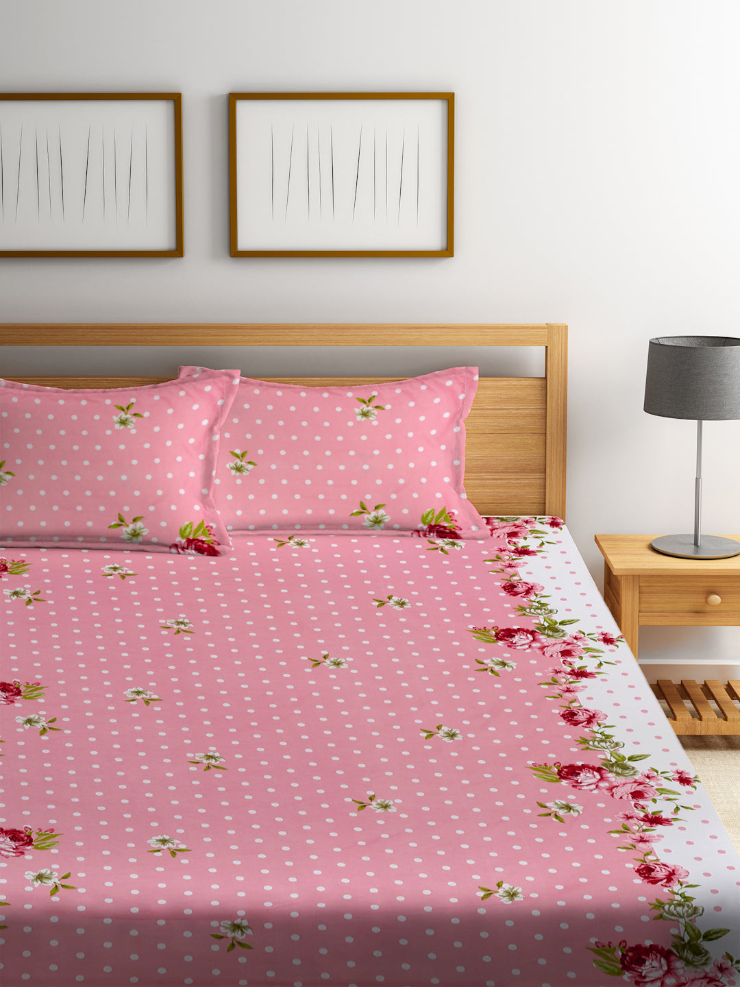 Book Fold King Size Elastic Fitted Bedsheet with Two Pillow Covers by KLOTTHE® (245 x 225 CM) (Latest Collection)