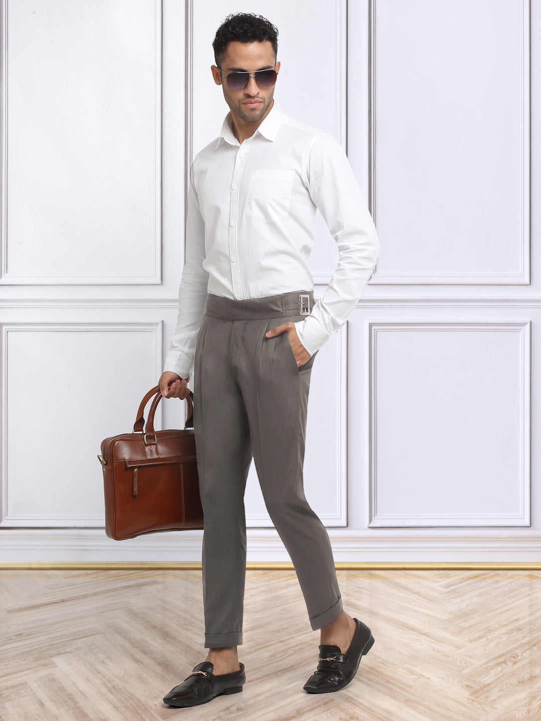 Italian Style Formal Gurkha Pant-Brown