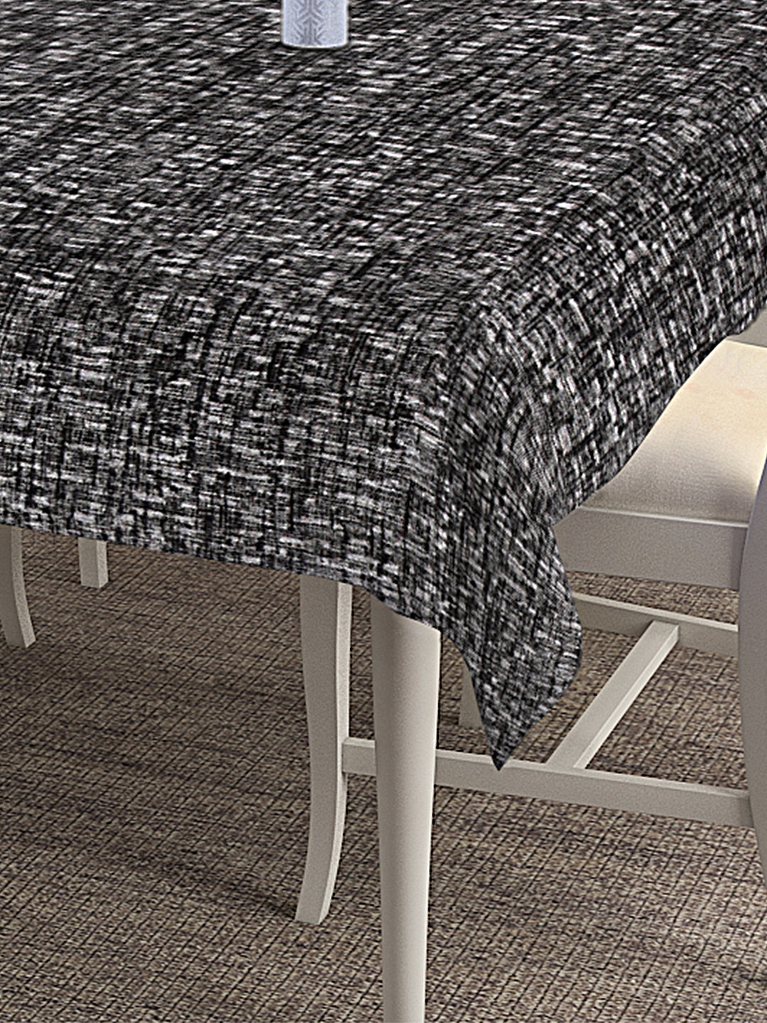 KLOTTHE Black Cotton Solid Table Cover (72X52 Inch)