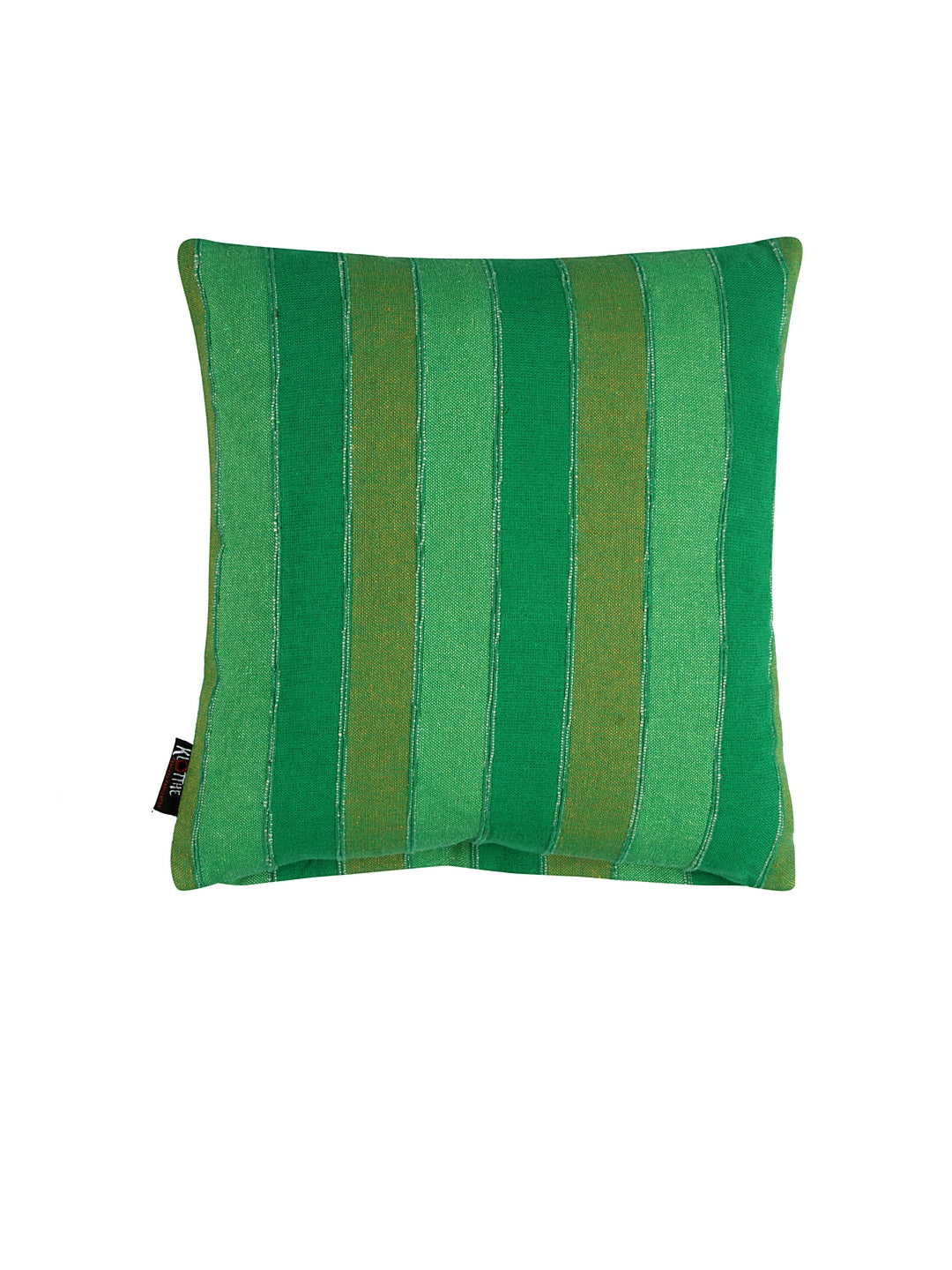 KLOTTHE Set of 5 Green Cotton Jacquard Cushion Covers (35X35 cm)