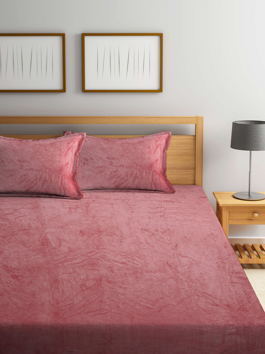 Winter Special Woolen Fleece King Size Bedsheets with 2 Pillow Covers by KLOTTHE®