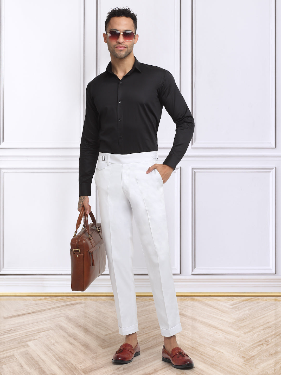 Italian Style Formal Gurkha Pant-White