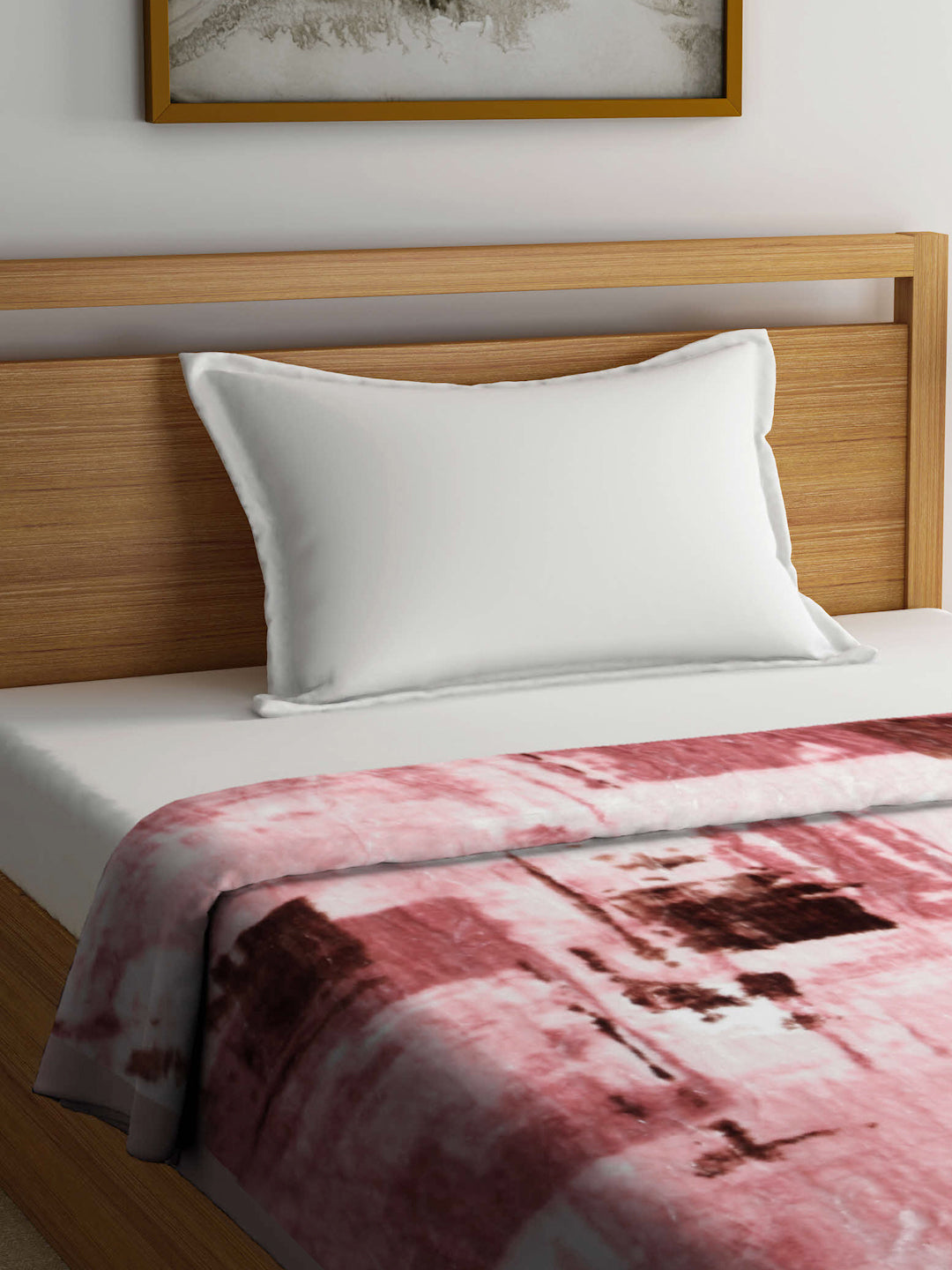 Klotthe Unisex Pink Abstract Heavy Winter 1000 GSM Single Bed Blanket