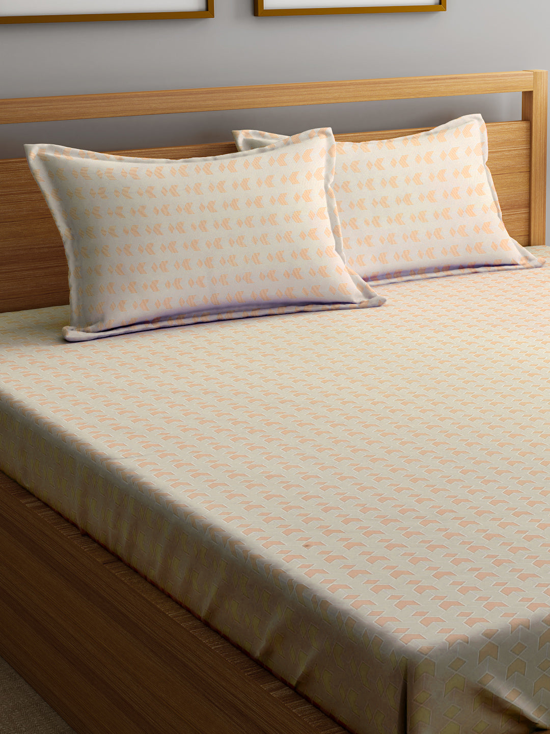 Book Fold King Size Elastic Fitted Bedsheet with Two Pillow Covers by KLOTTHE® (245 x 225 CM) (Latest Collection)