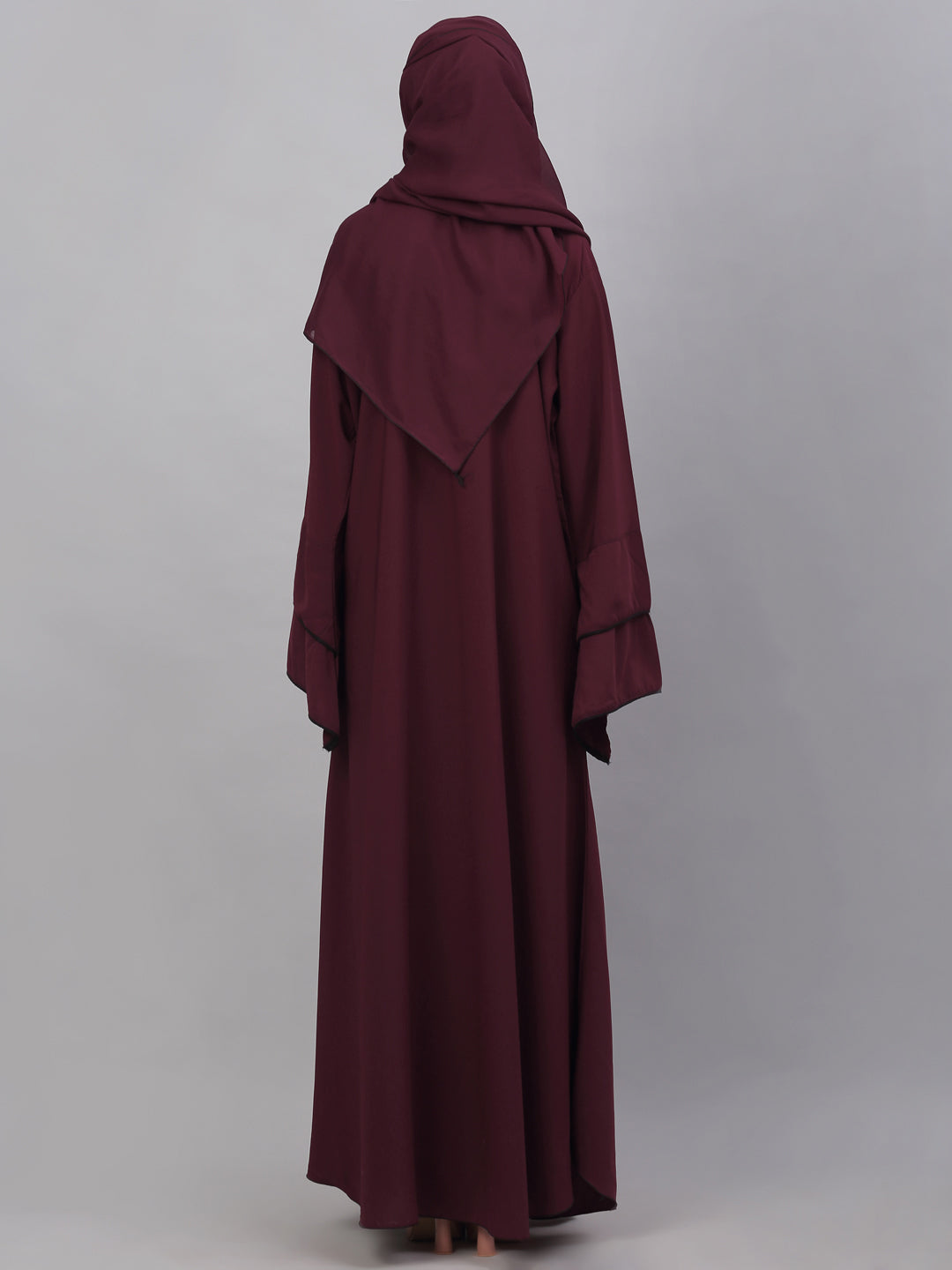 Klotthe Women Maroon Embellished Burqa With Scarves
