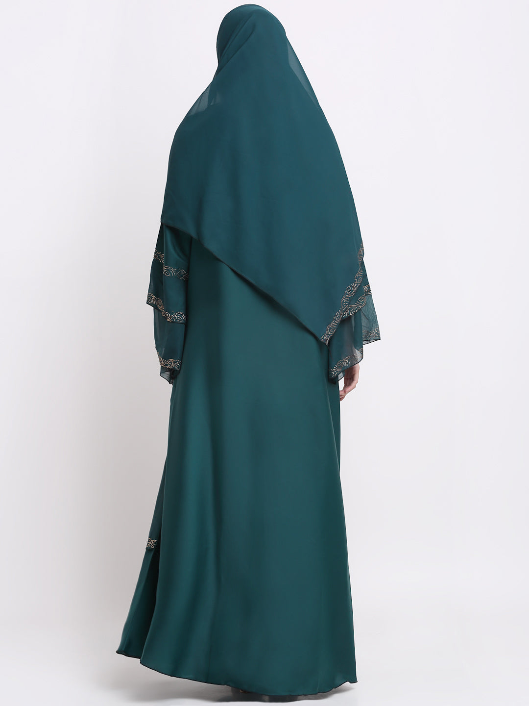 Klotthe Women Green Embellished Burqa With Scarves