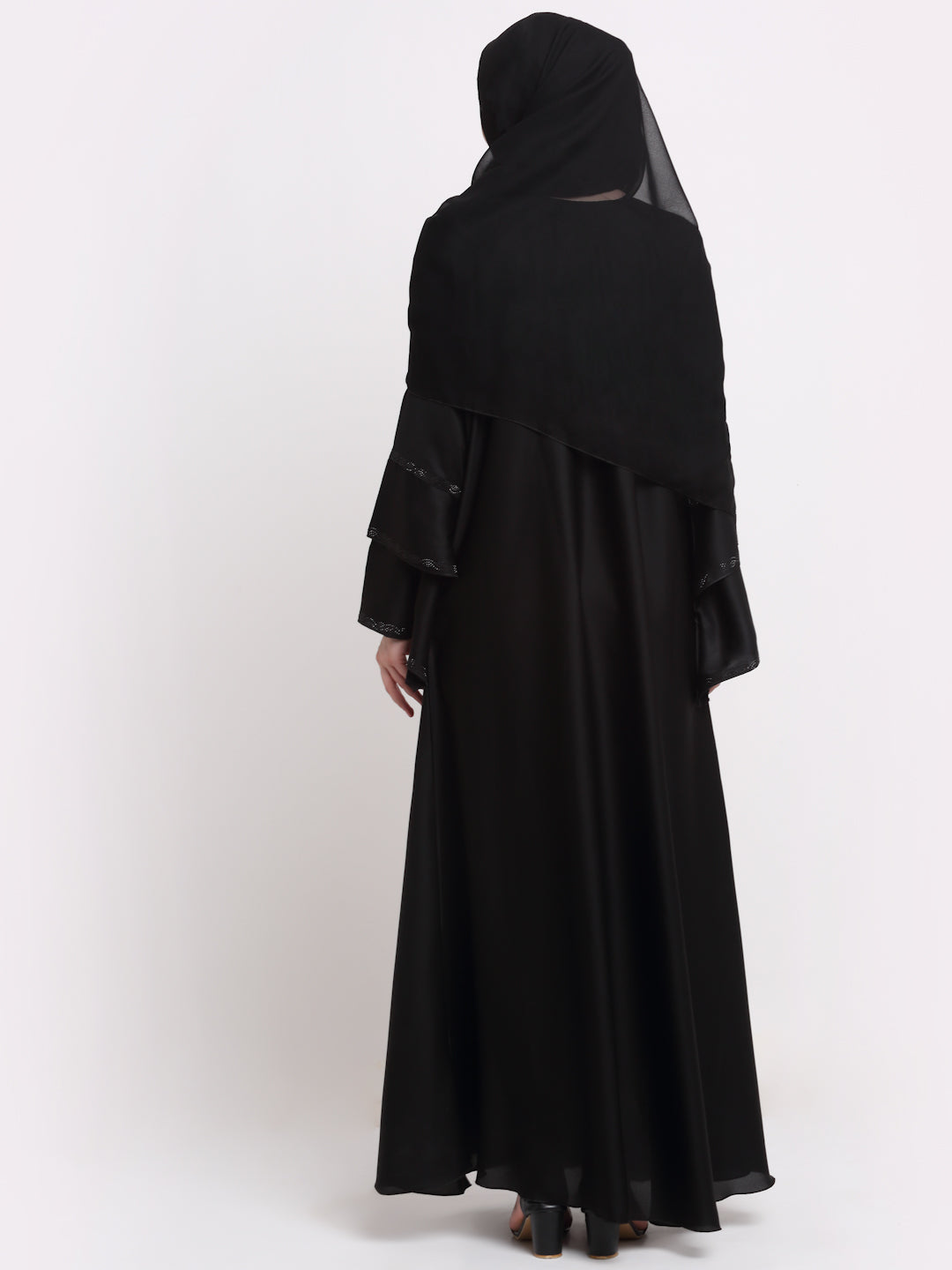Klotthe Women Black Solid Burqa with Scarf