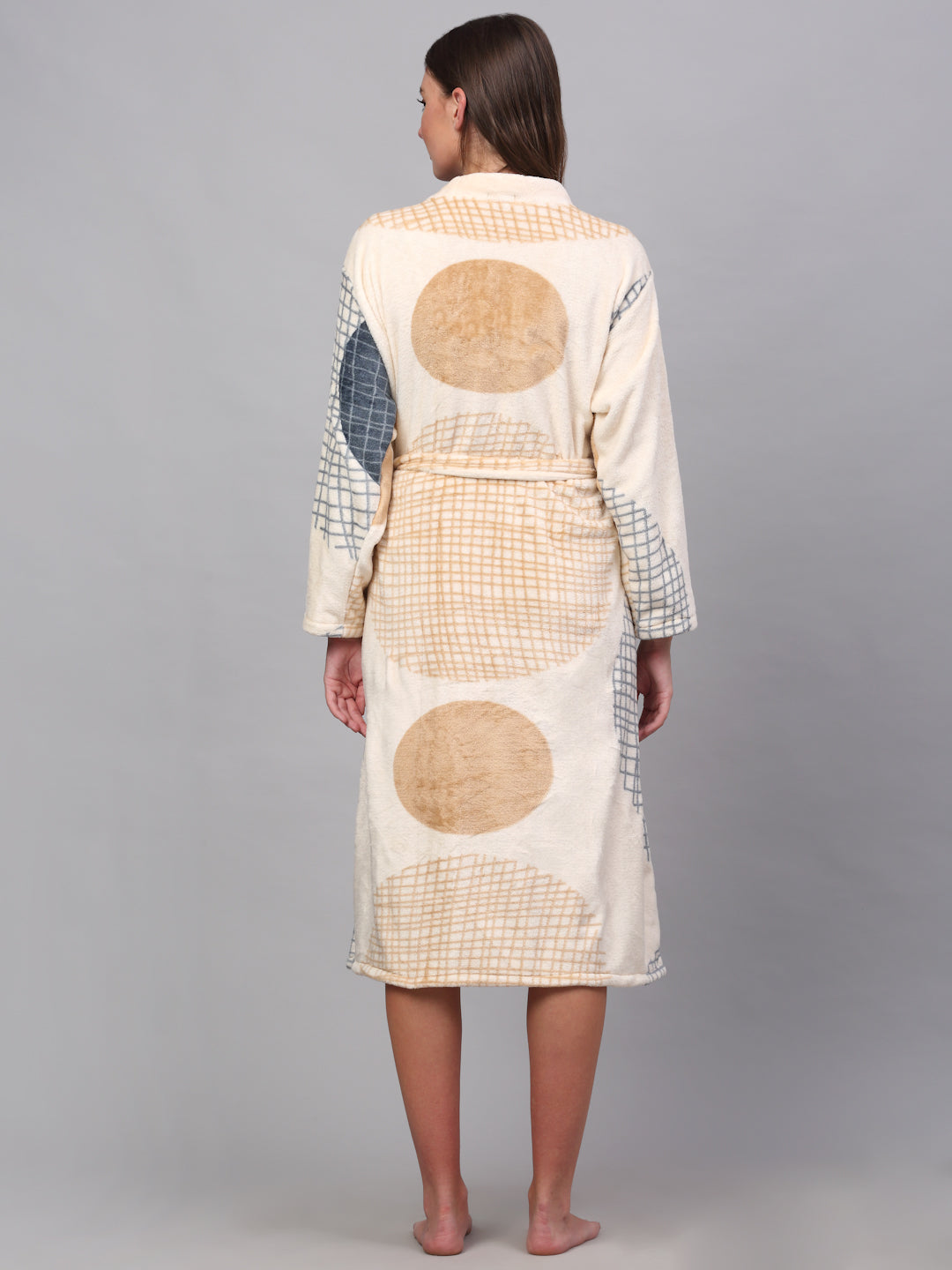 Klotthe Women MultiColor Printed Bath Robe With Belt