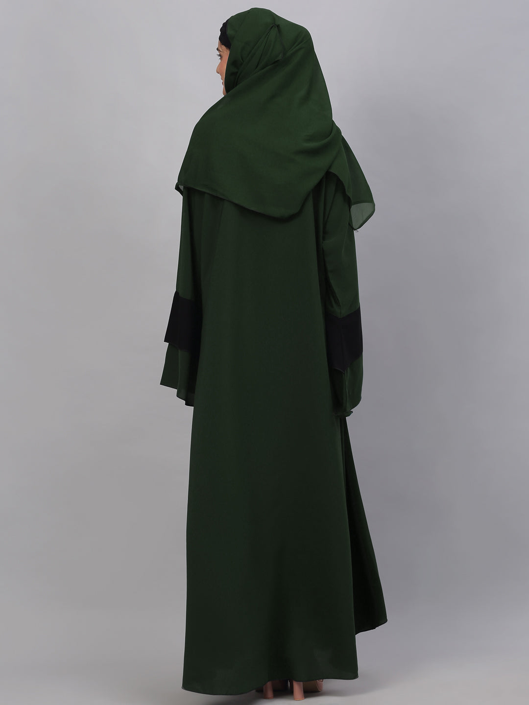 Klotthe Women Olive Embellished Burqa With Scarves