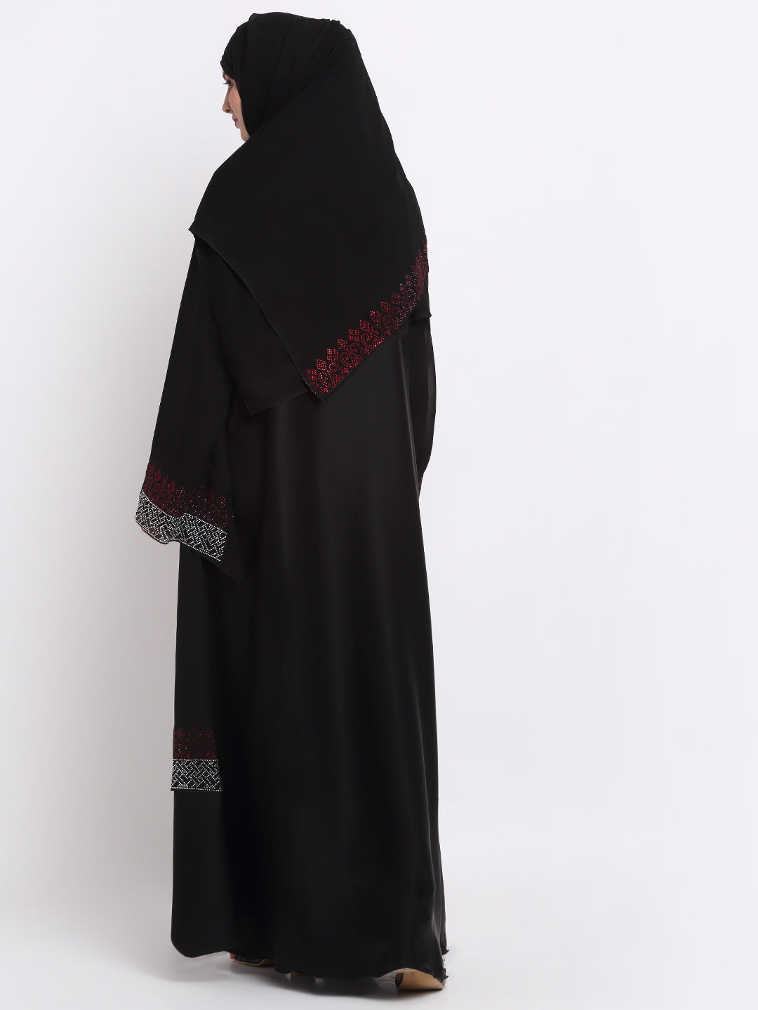 Klotthe Women Black Solid Burqa With Scarf