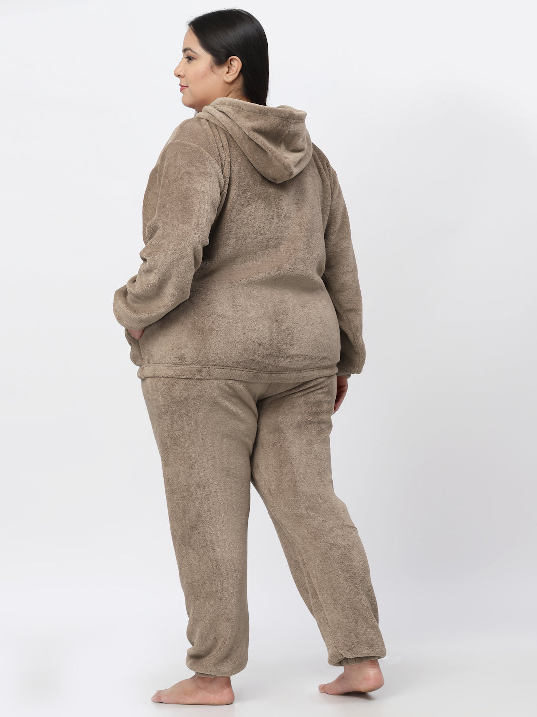 Klotthe Women Beige Wool Blend Solid Night Suit