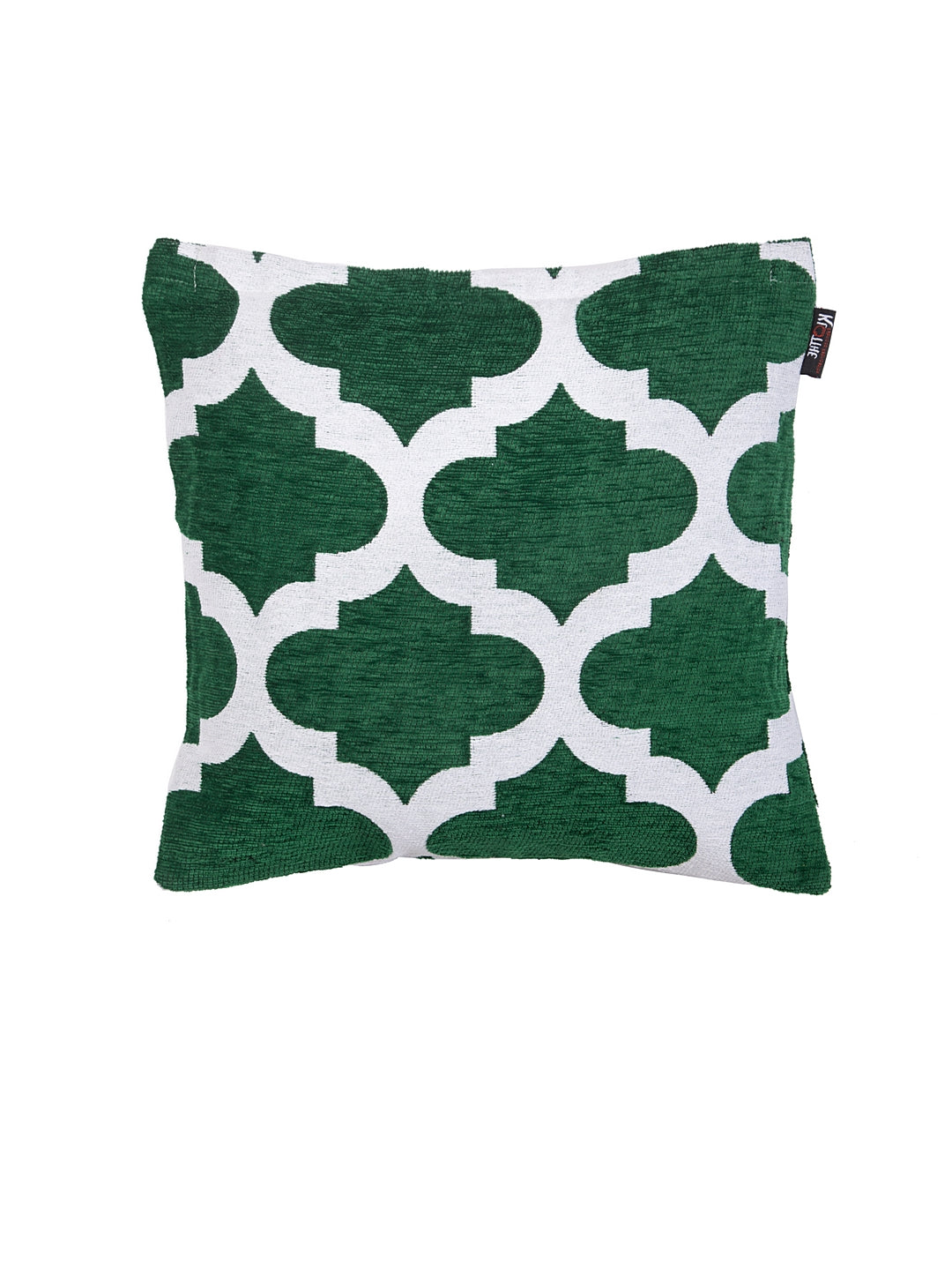 KLOTTHE Set of Five Green Cotton Self Design Cushion Covers