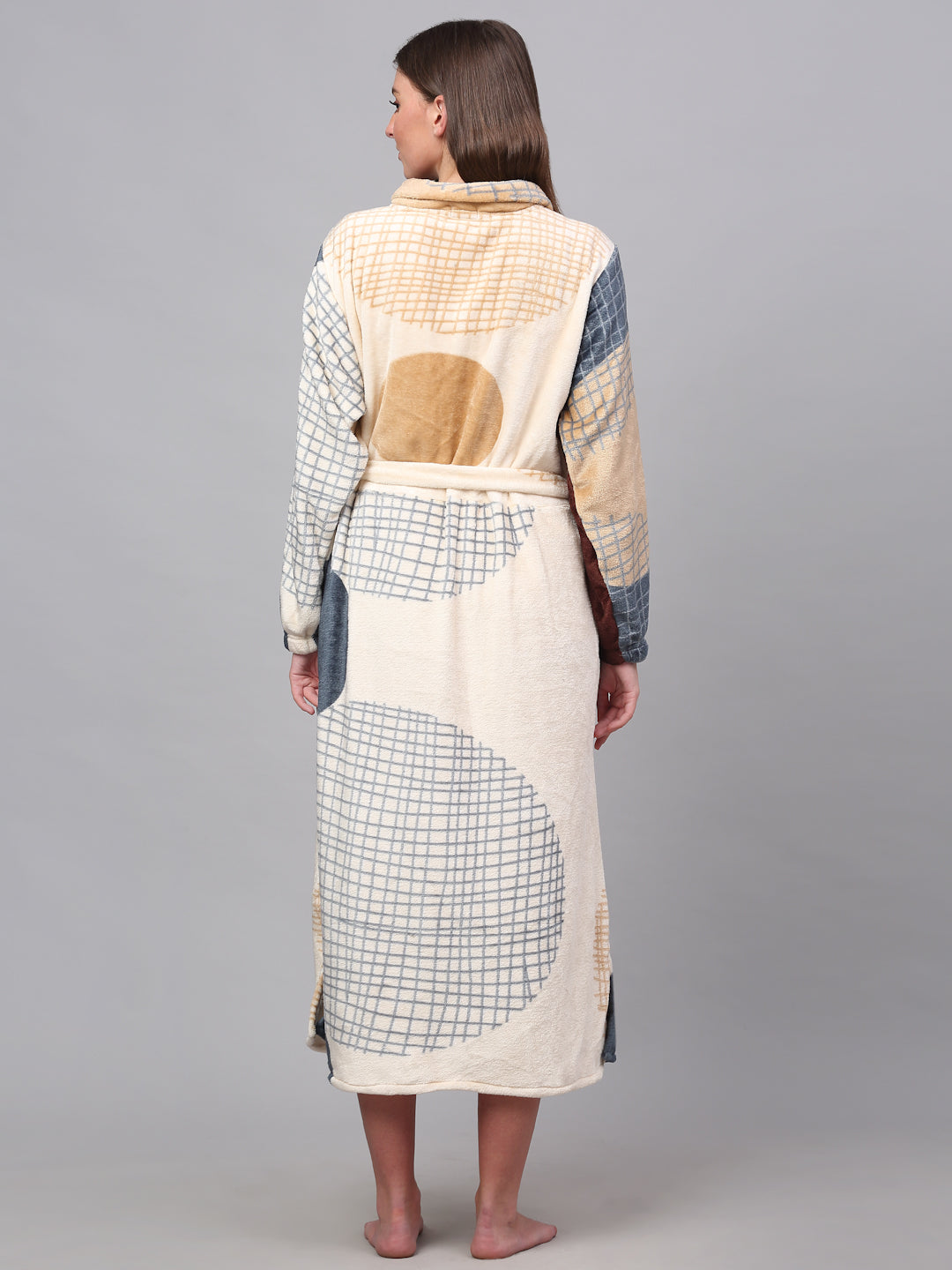 Klotthe Women MultiColor Printed Bath Robe With Belt