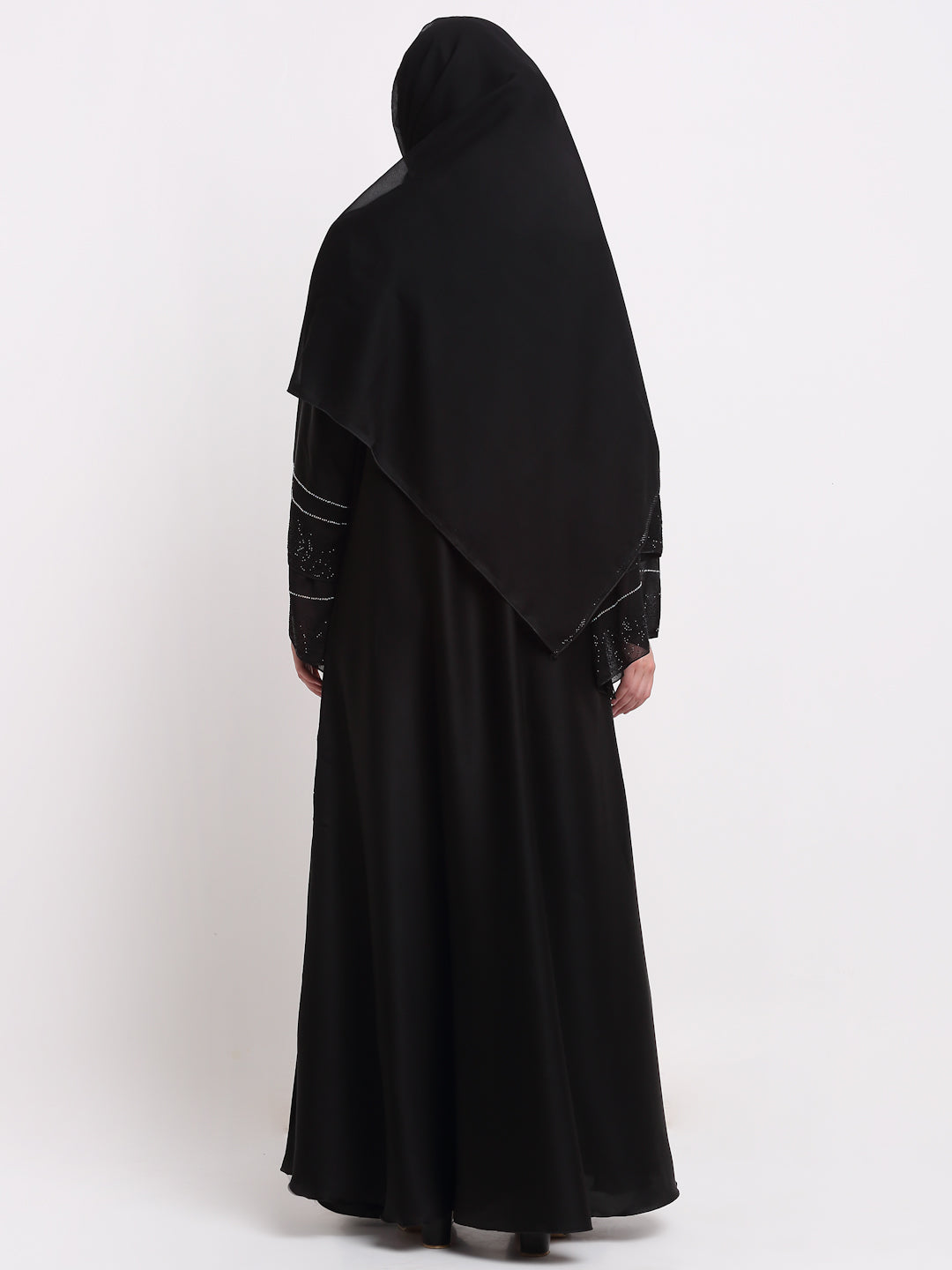 Klotthe Women Black Solid Burqa With Scarf