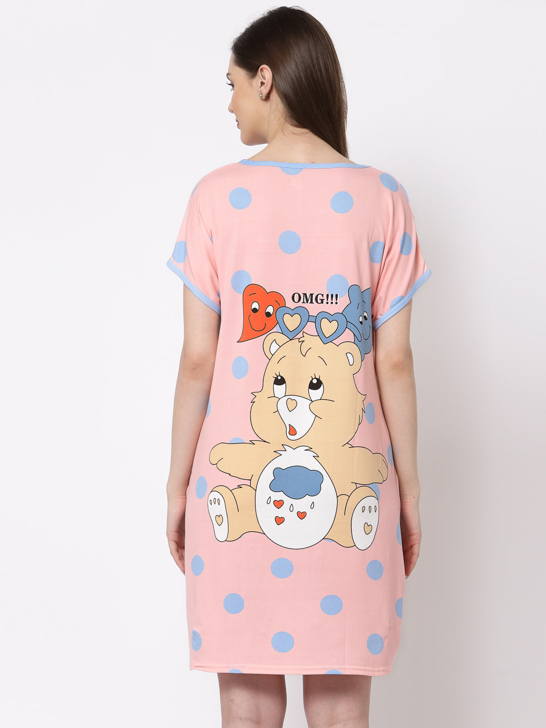 Klotthe Women MultiColor Cartoon Printed Cotton Blend Long Top