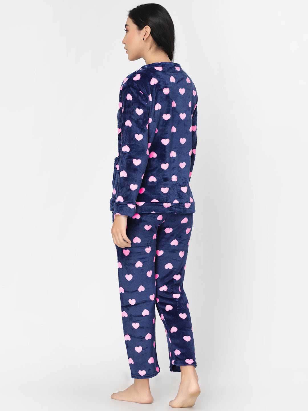 Woolen Fleece Winter Warm Night Suit for Women by KLOTTHE®