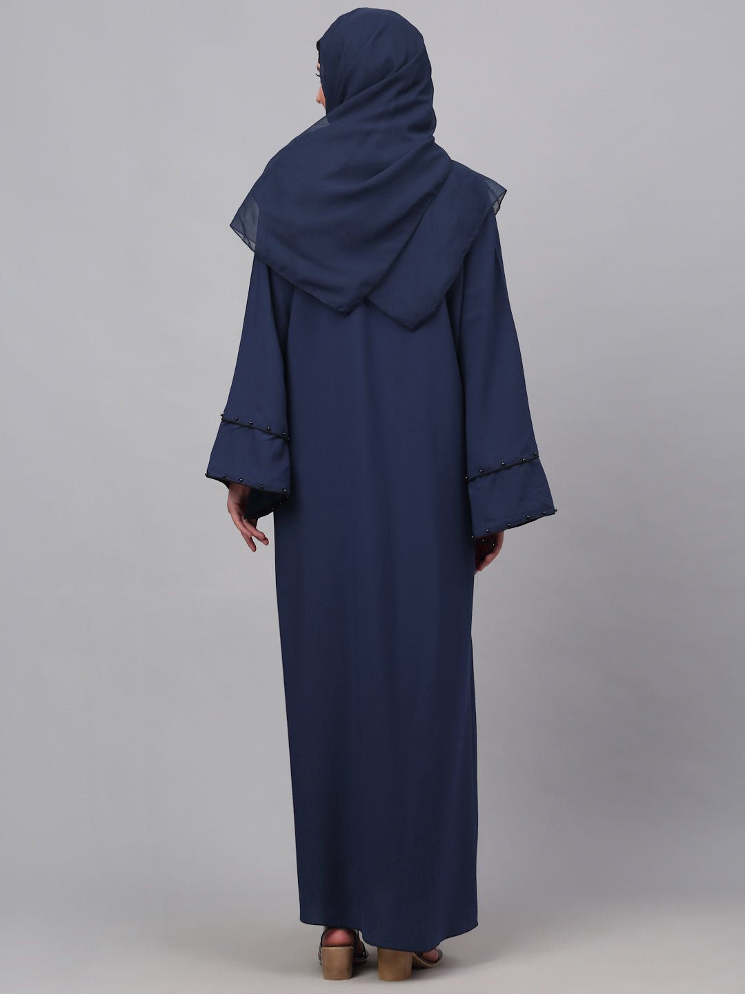 Klotthe Women Blue Embellished Burqa With Scarves