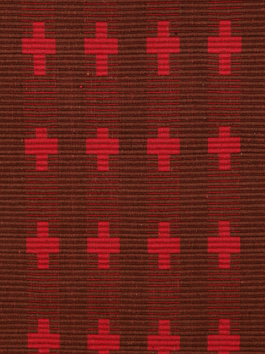 Klotthe Red Geometric Cotton Anti-Skid Rugs