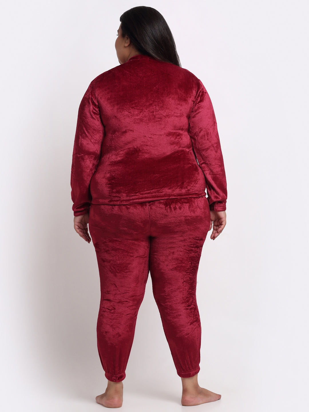 Klotthe Women Red Solid Wool Blend Night Suit