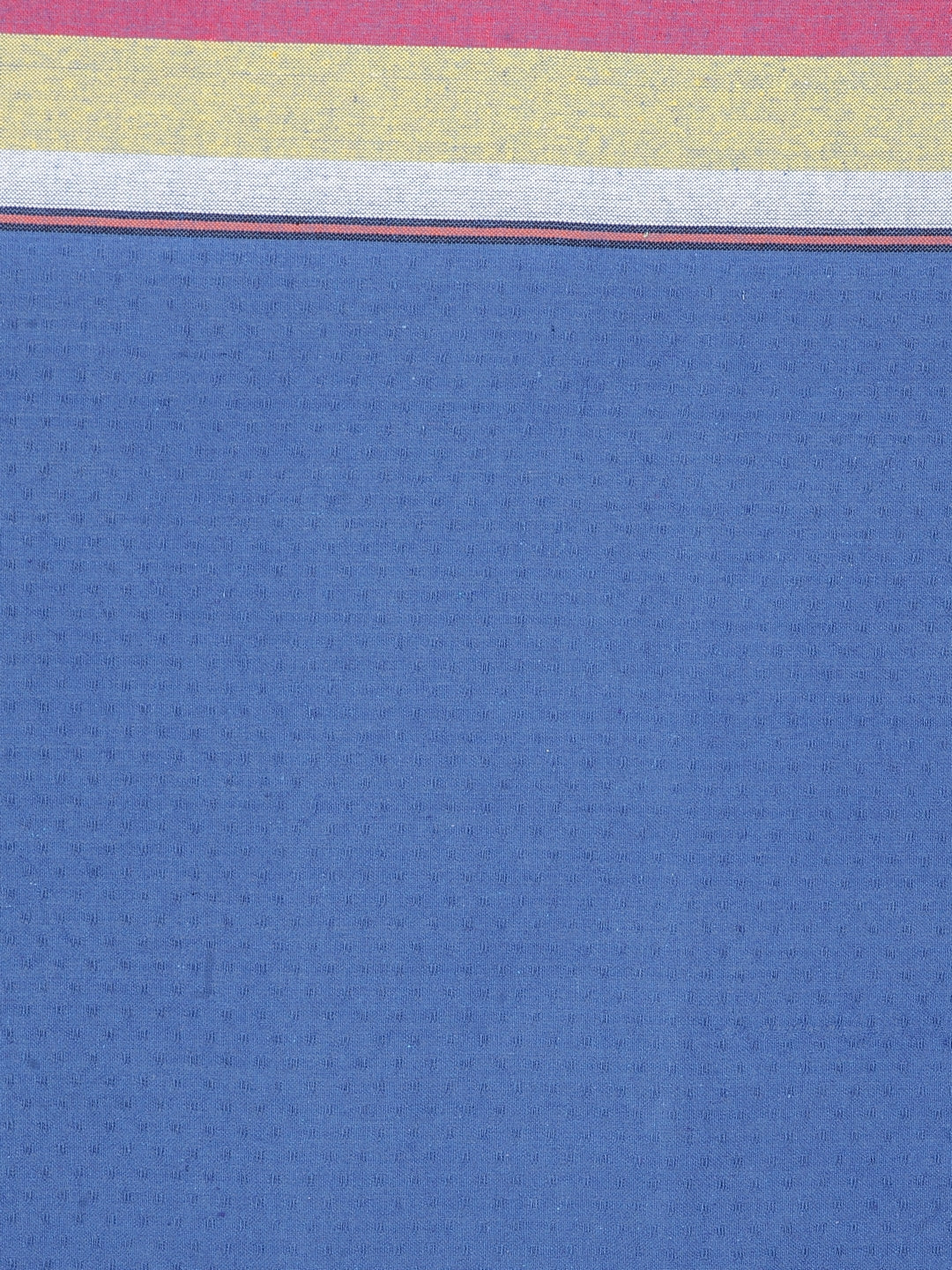 KLOTTHE Blue Cotton Solid Rectangle Table Cover (72X52 Inch)